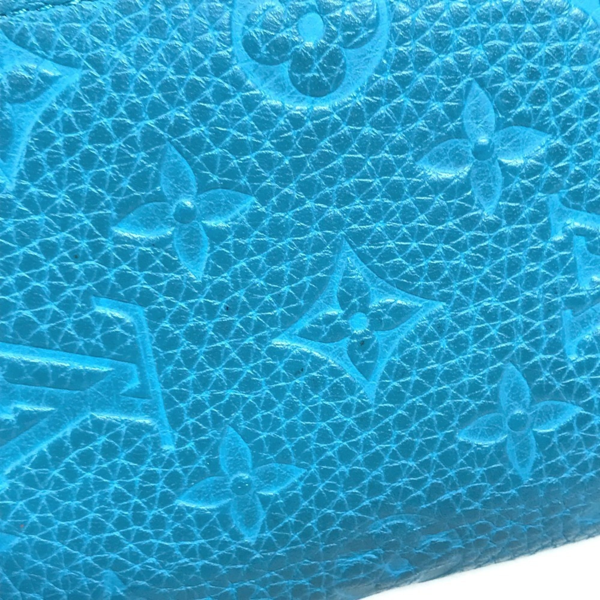 Louis Vuitton Taurillon Blue Leather Long Wallet (Bi-Fold) (Pre-Owned)