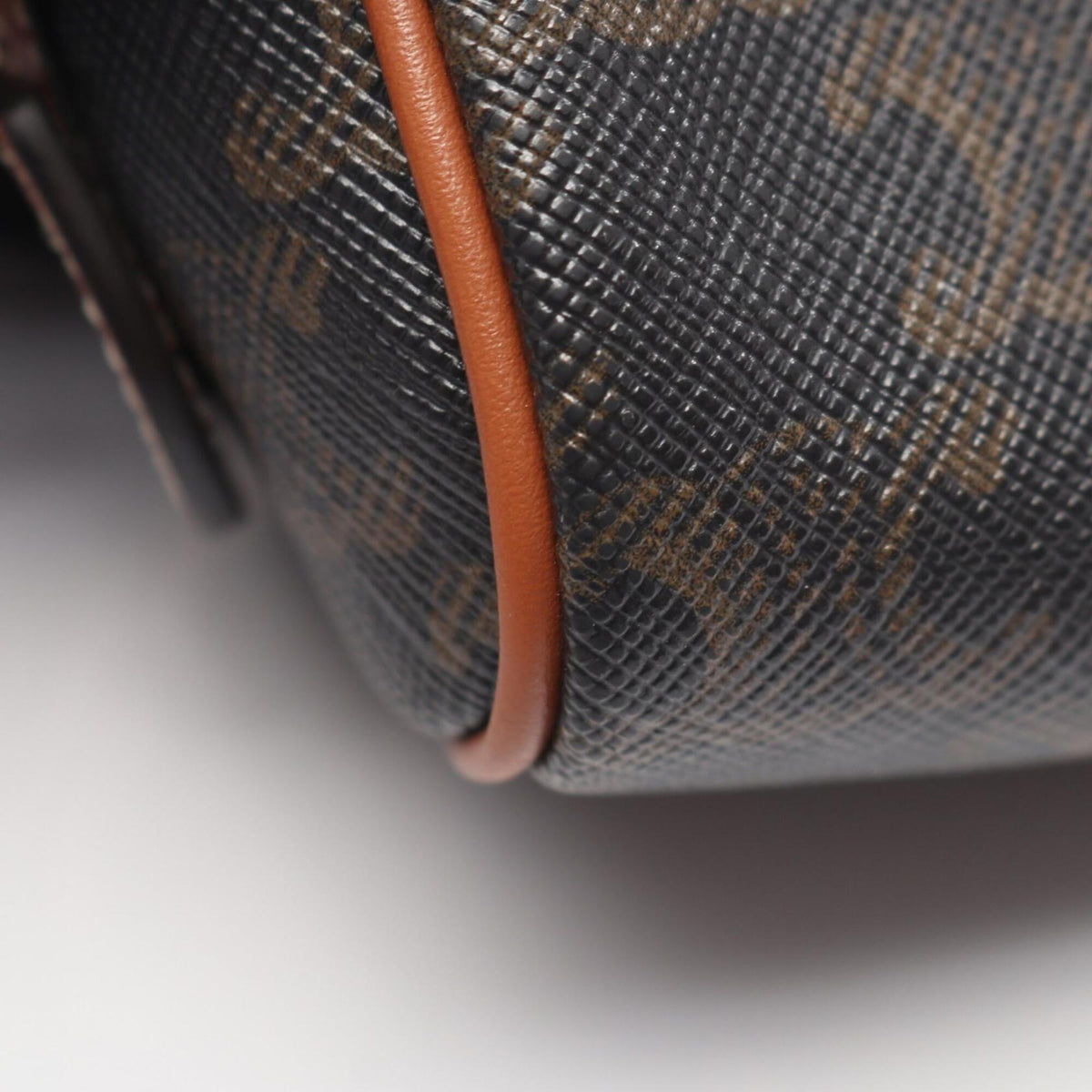 Celine Black Brown Coated Canvas Leather Handbag (Pre-Owned)