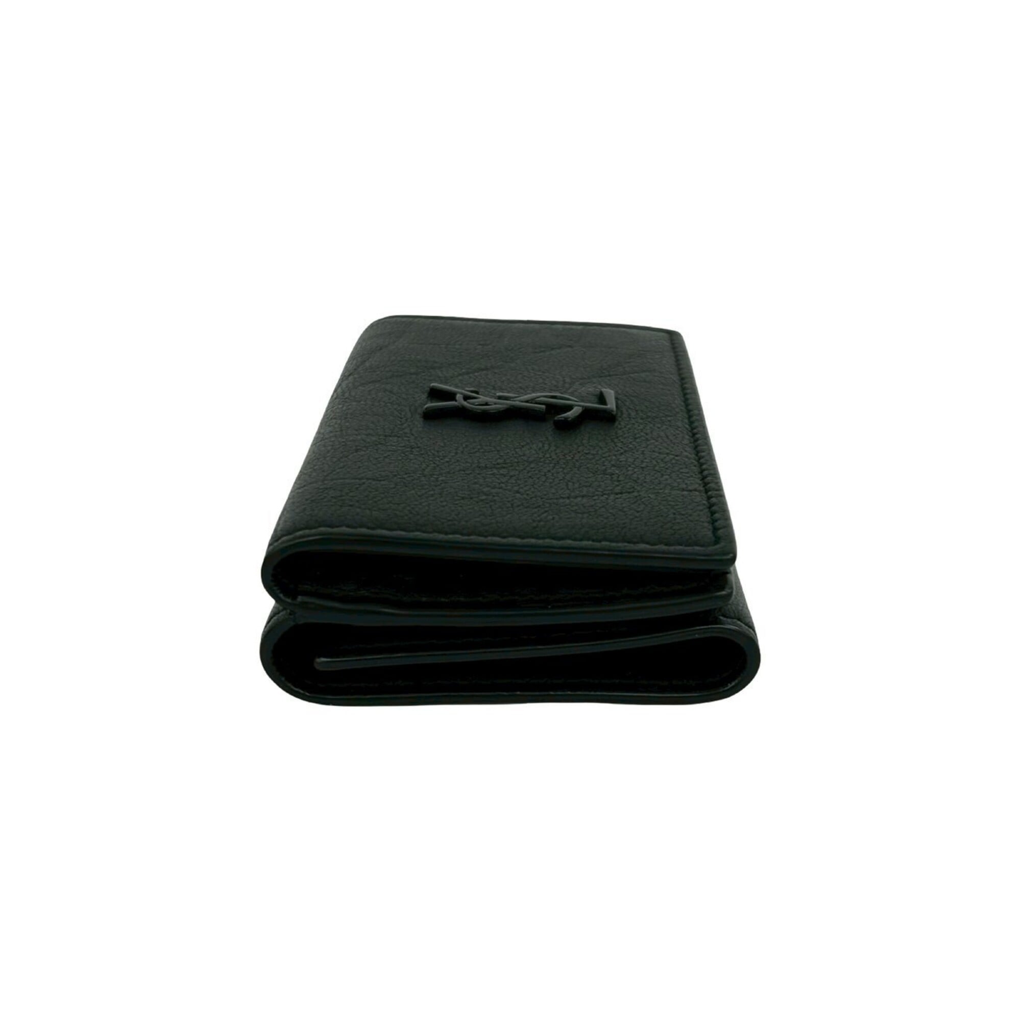 Saint Laurent Black Leather Wallet (Tri-Fold) (Pre-Owned)