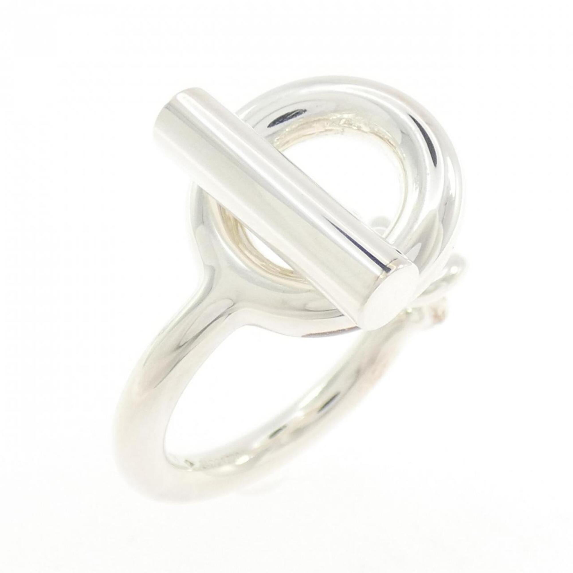 Hermes Silver Silver 925 Band Ring (Pre-Owned)