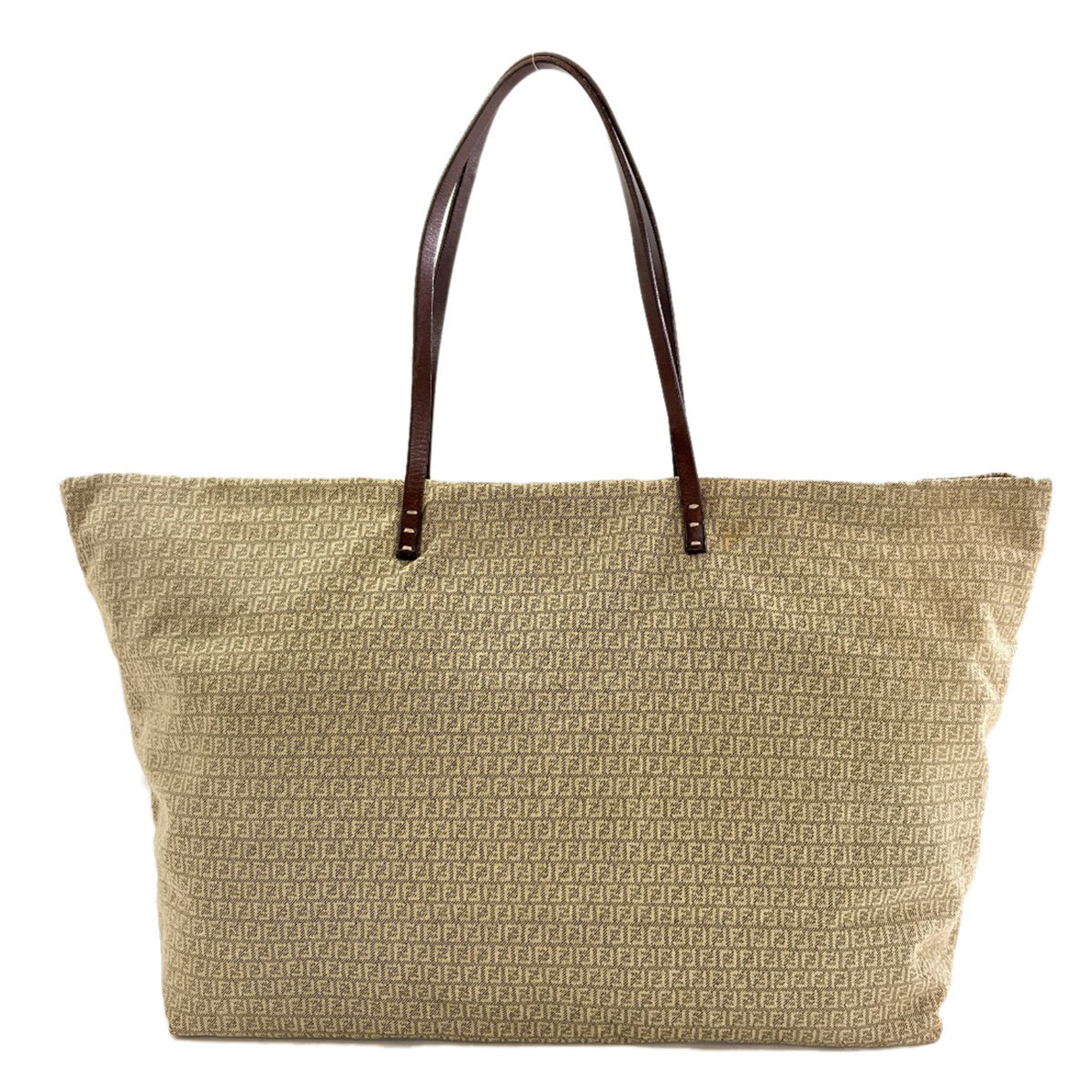 Fendi Zucchino Beige Canvas Tote Bag (Pre-Owned)