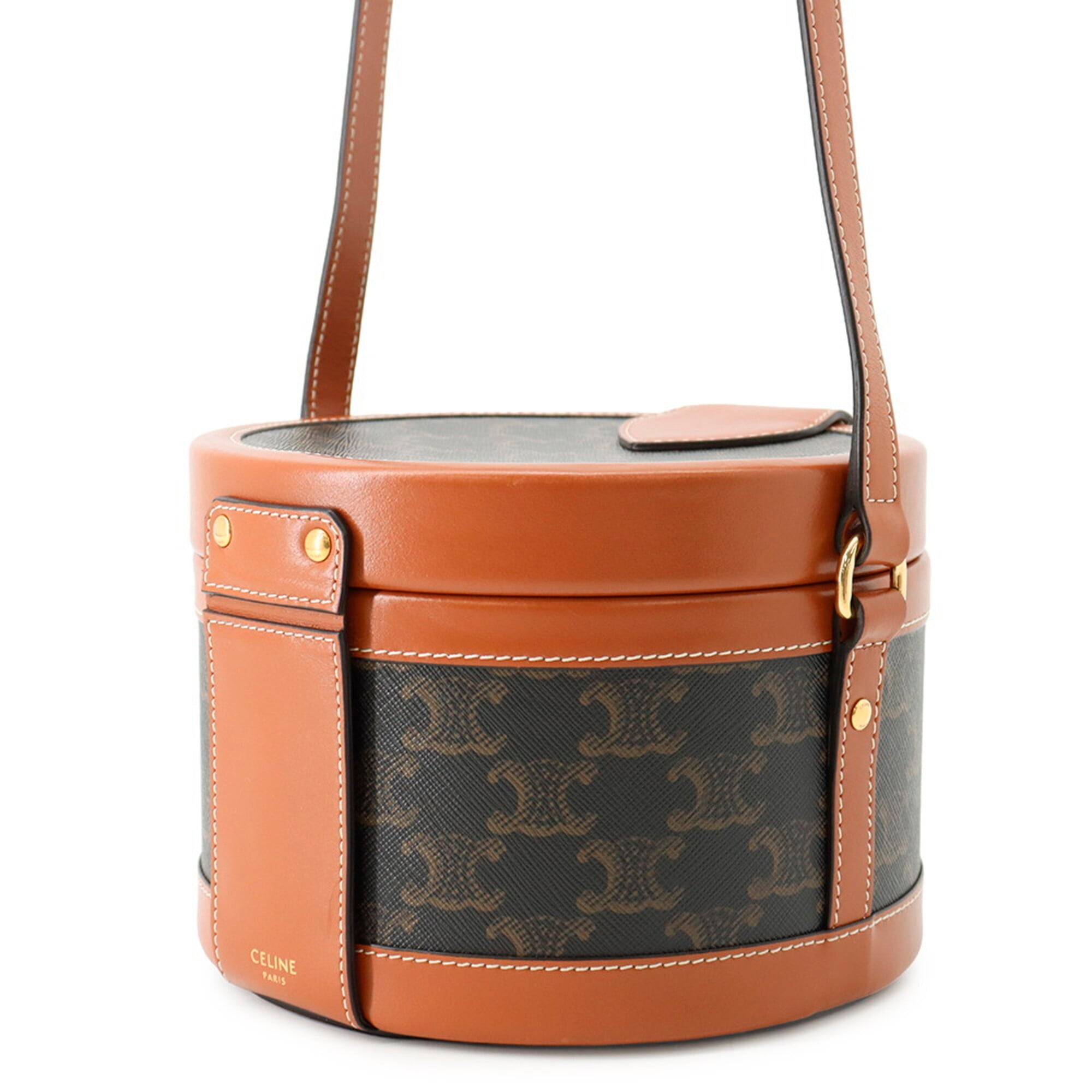 Celine Gold Pvc Leather Handbag Shoulder Bag (Pre-Owned)