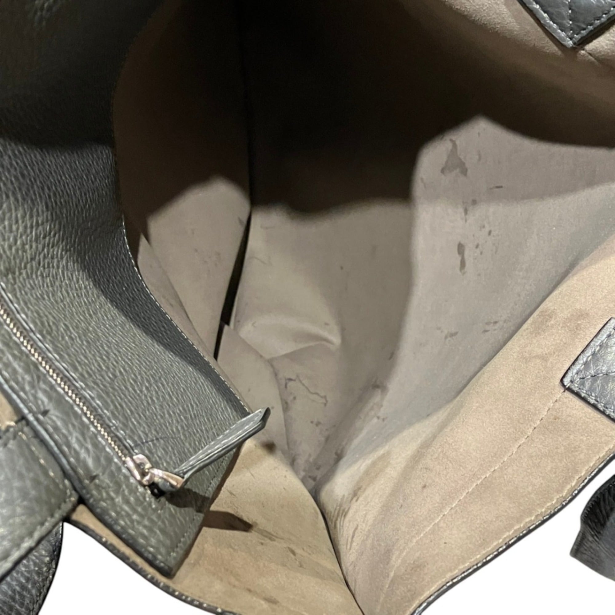 Fendi Gray Leather Suede Tote Bag (Pre-Owned)