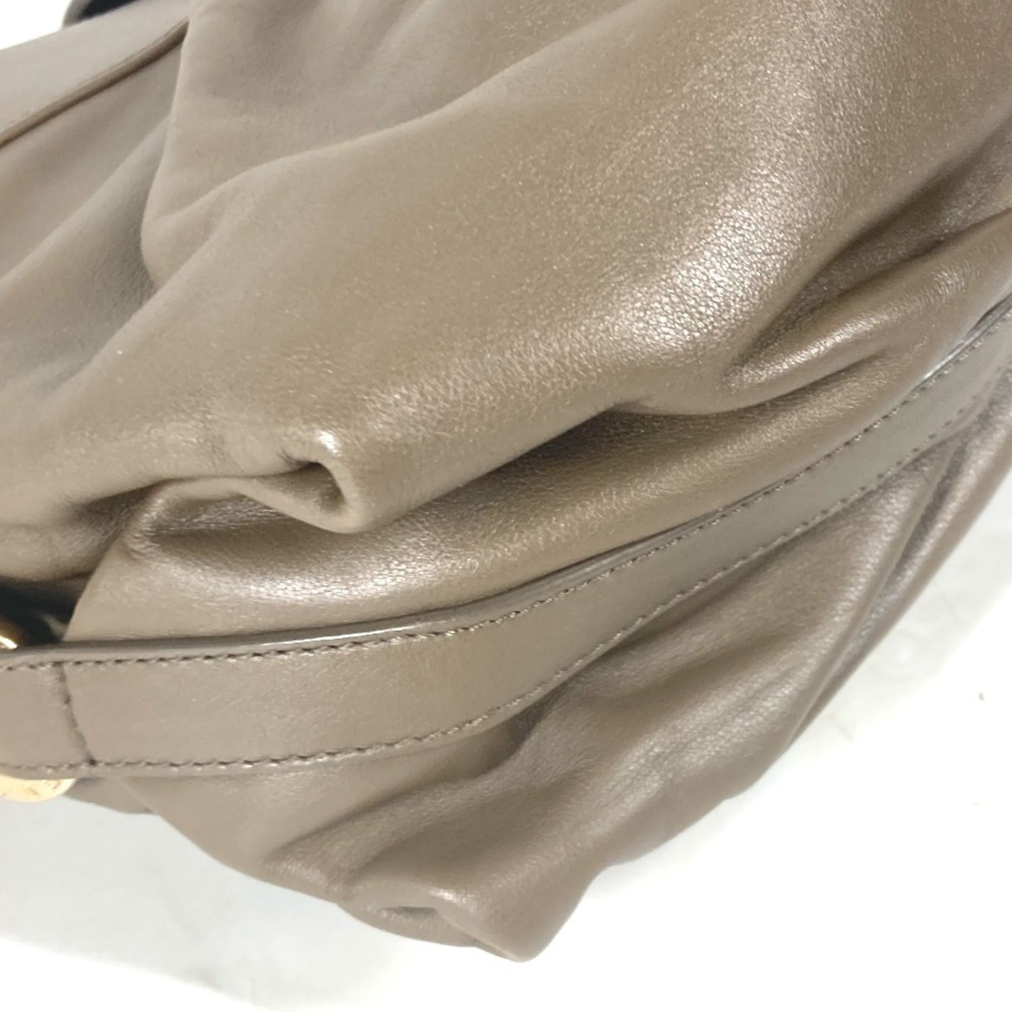 Bvlgari Gray Leather Shoulder Bag (Pre-Owned)