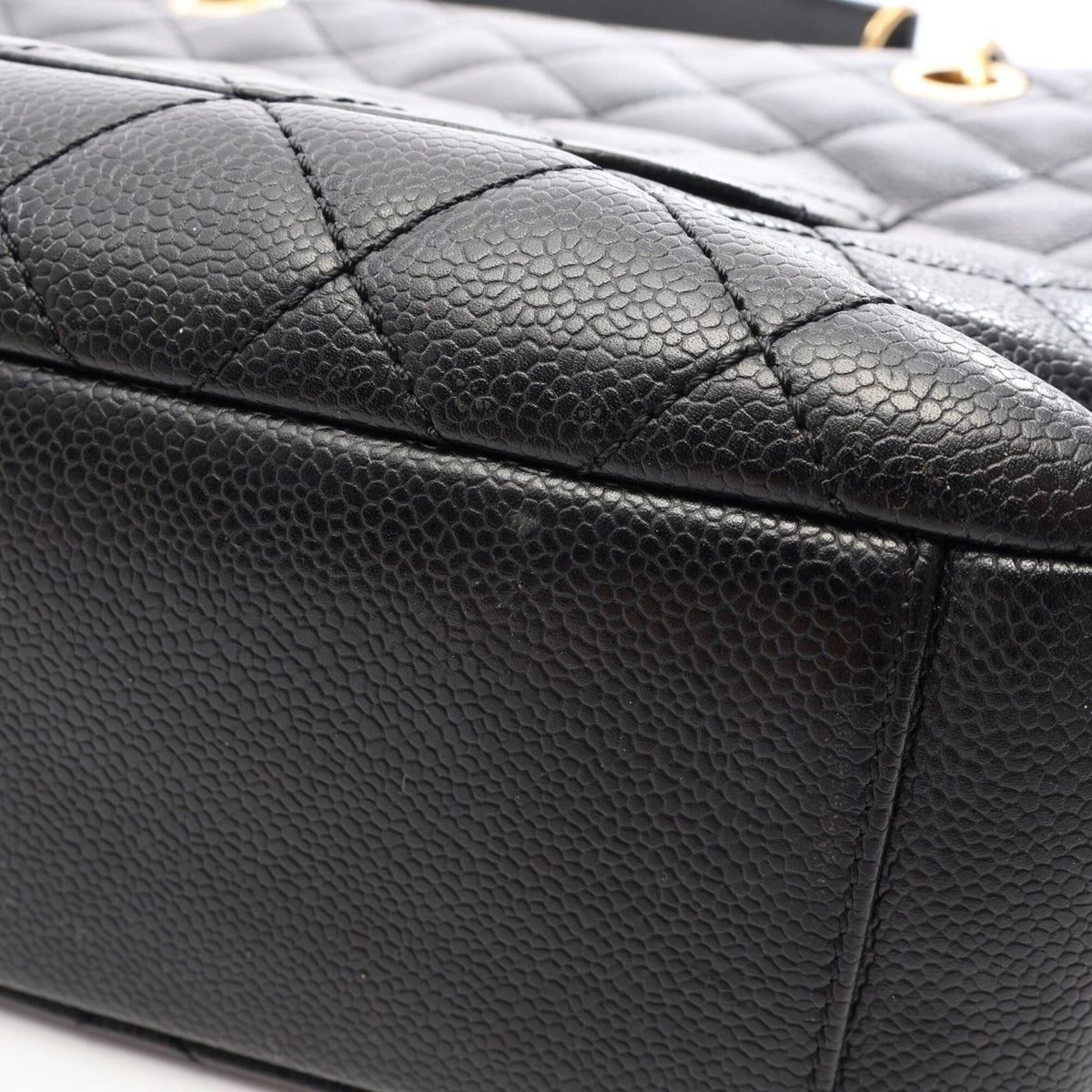 Chanel Black Grained Calfskin Handbag Tote Bag (Pre-Owned)