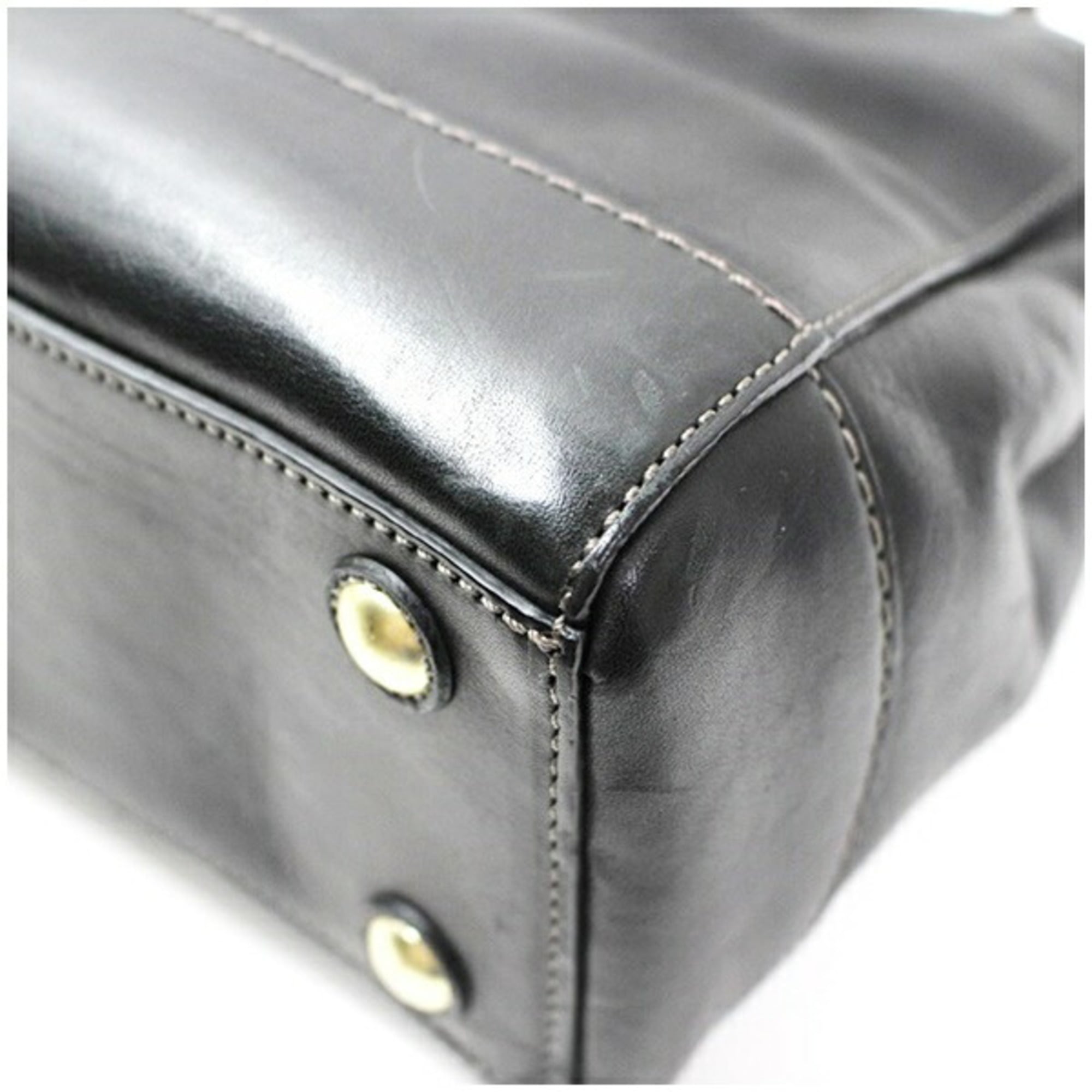 Coach Black Leather Tote Bag (Pre-Owned)