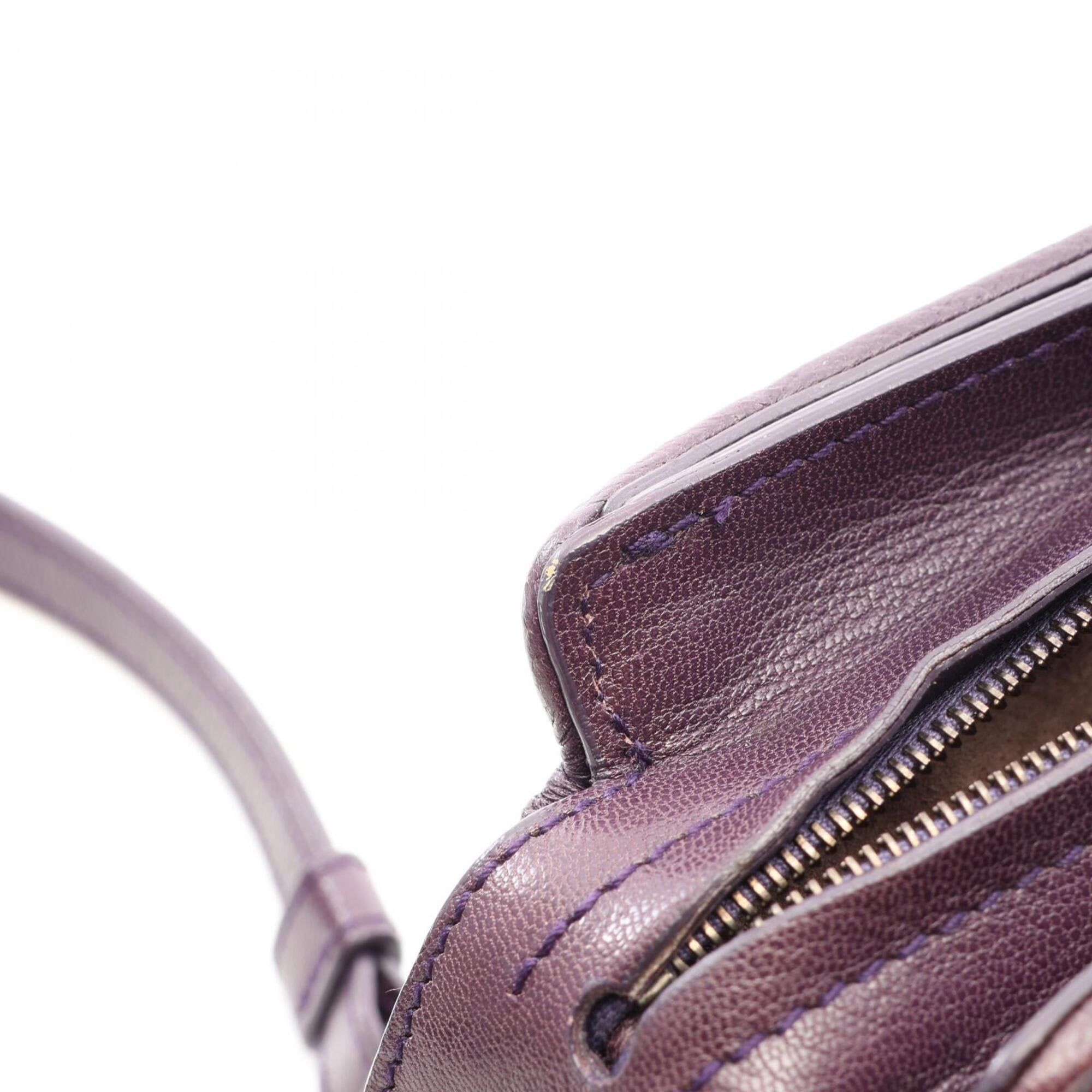 Bottega Veneta Intrecciato Purple Leather Handbag Shoulder Bag (Pre-Owned)