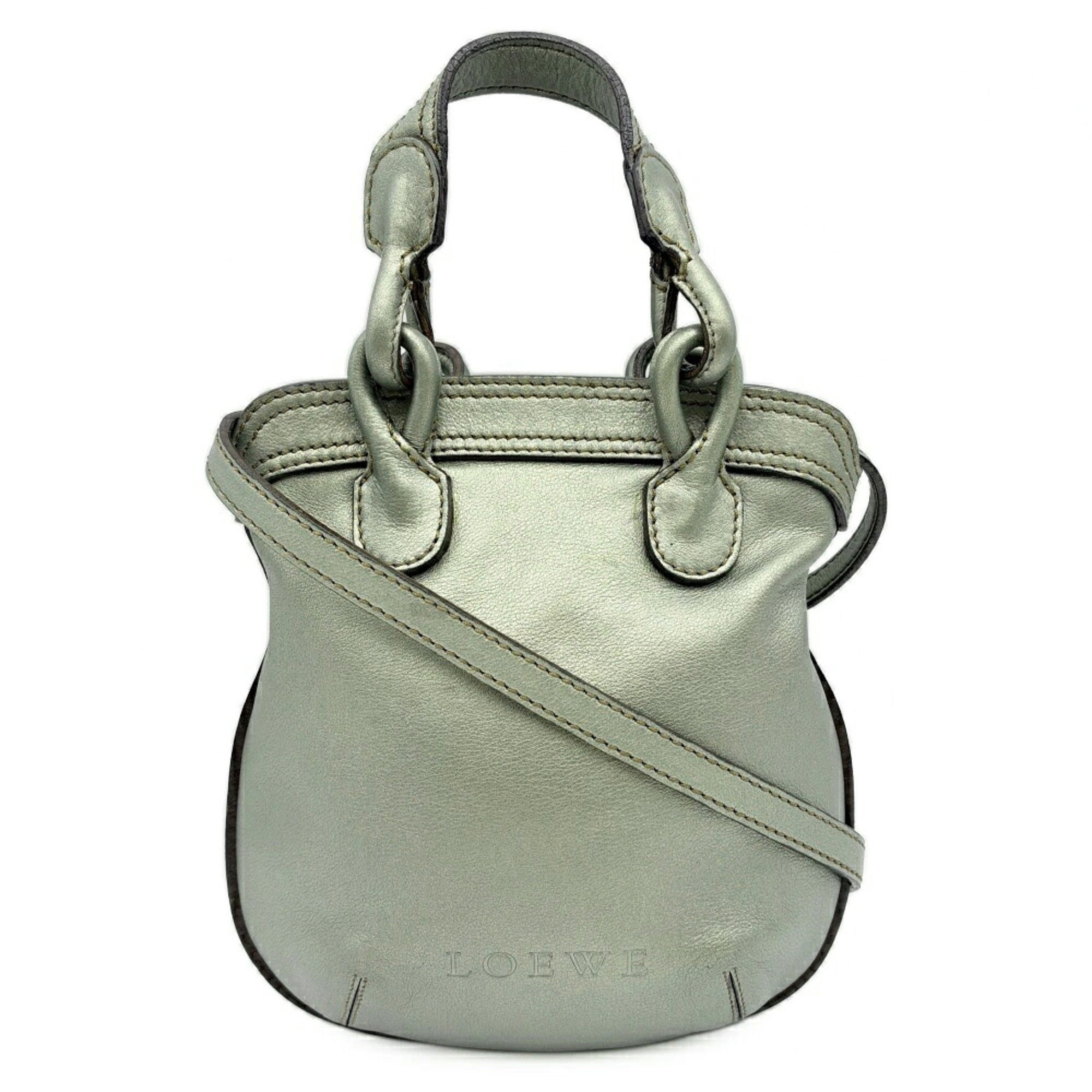 Loewe Moss Green Leather Shoulder Bag (Pre-Owned)