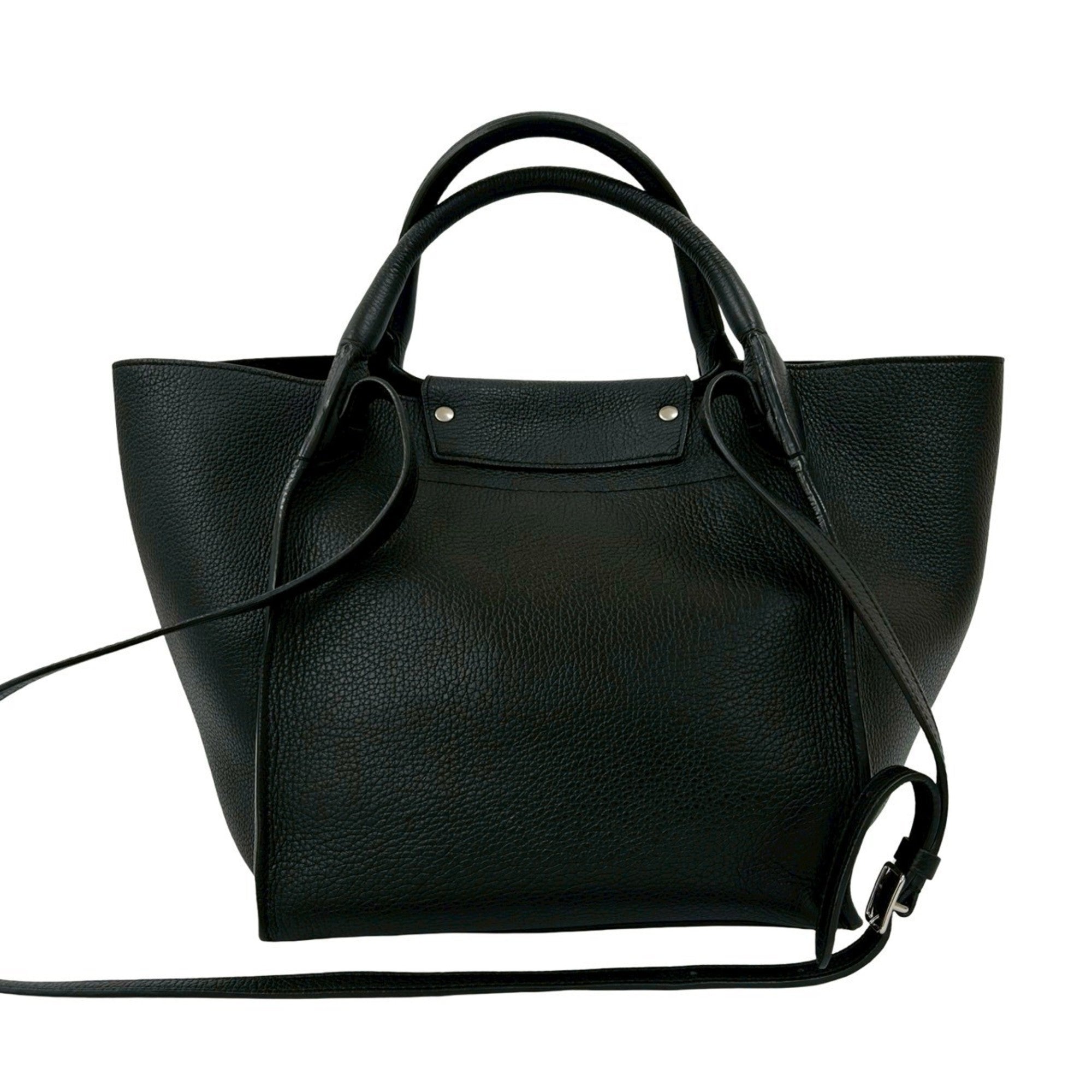 Celine Black Leather Handbag Shoulder Bag Tote Bag (Pre-Owned)