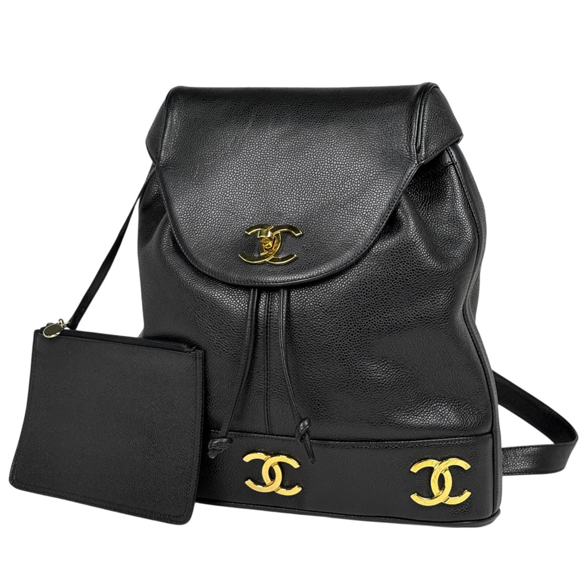 Chanel Black Grained Calfskin Backpack (Pre-Owned)