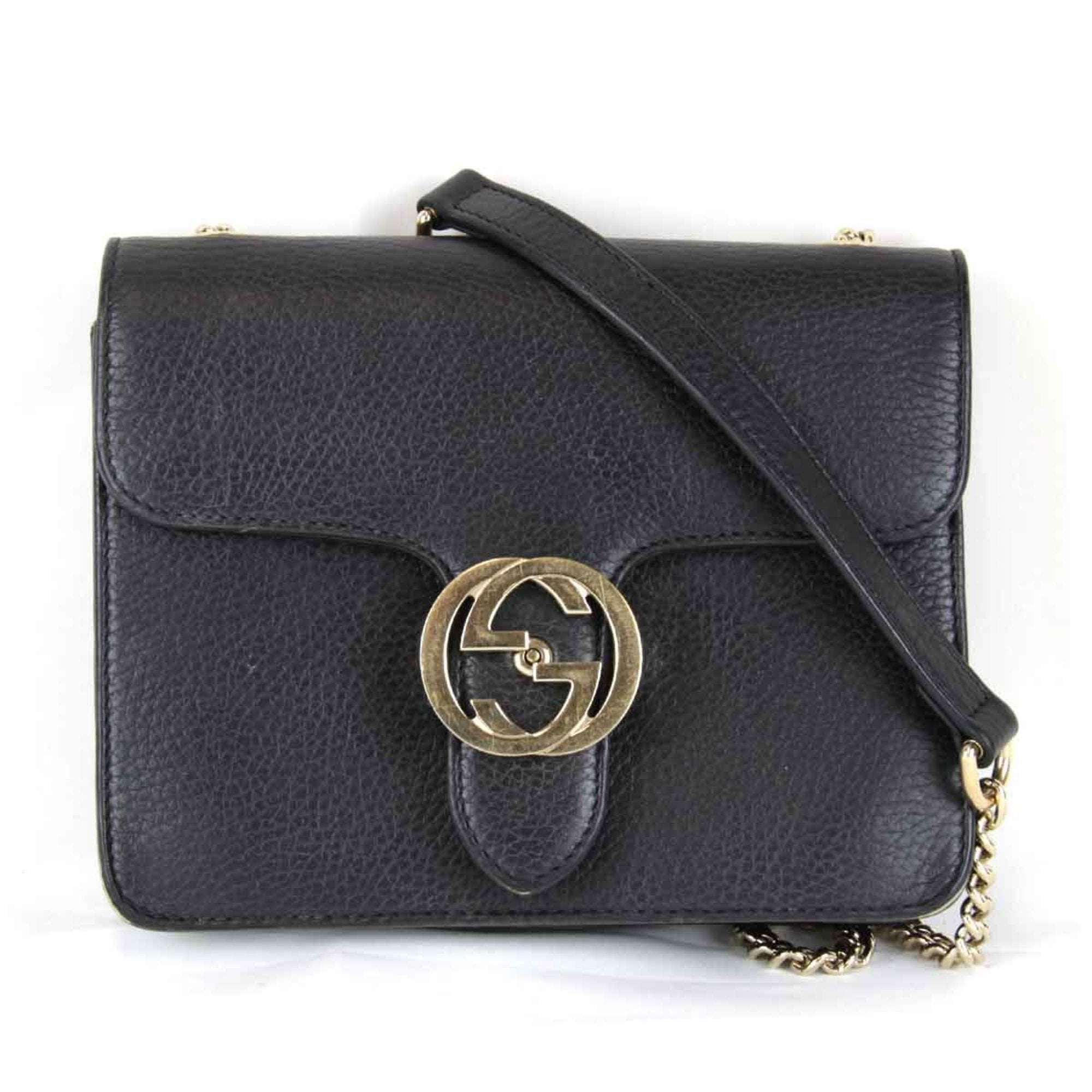 Gucci Black Leather Shoulder Bag (Pre-Owned)