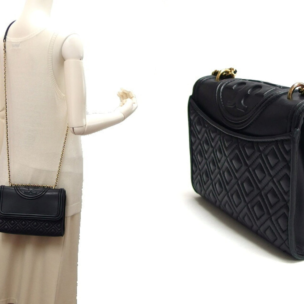 Tory Burch Black Leather Shoulder Bag (Pre-Owned)