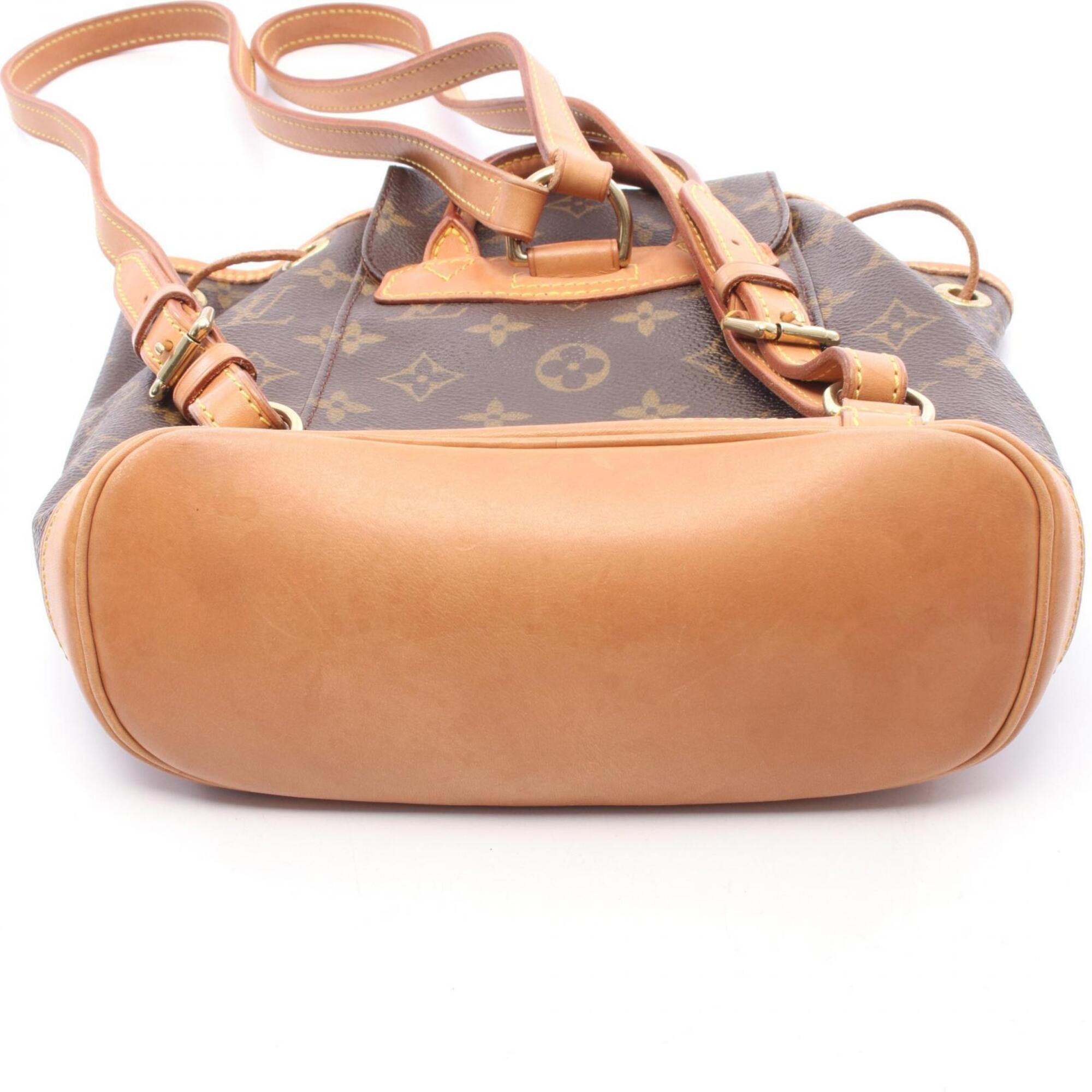 Louis Vuitton Brown Monogram Coated Canvas Leather Monogram Backpack Handbag (Pre-Owned)