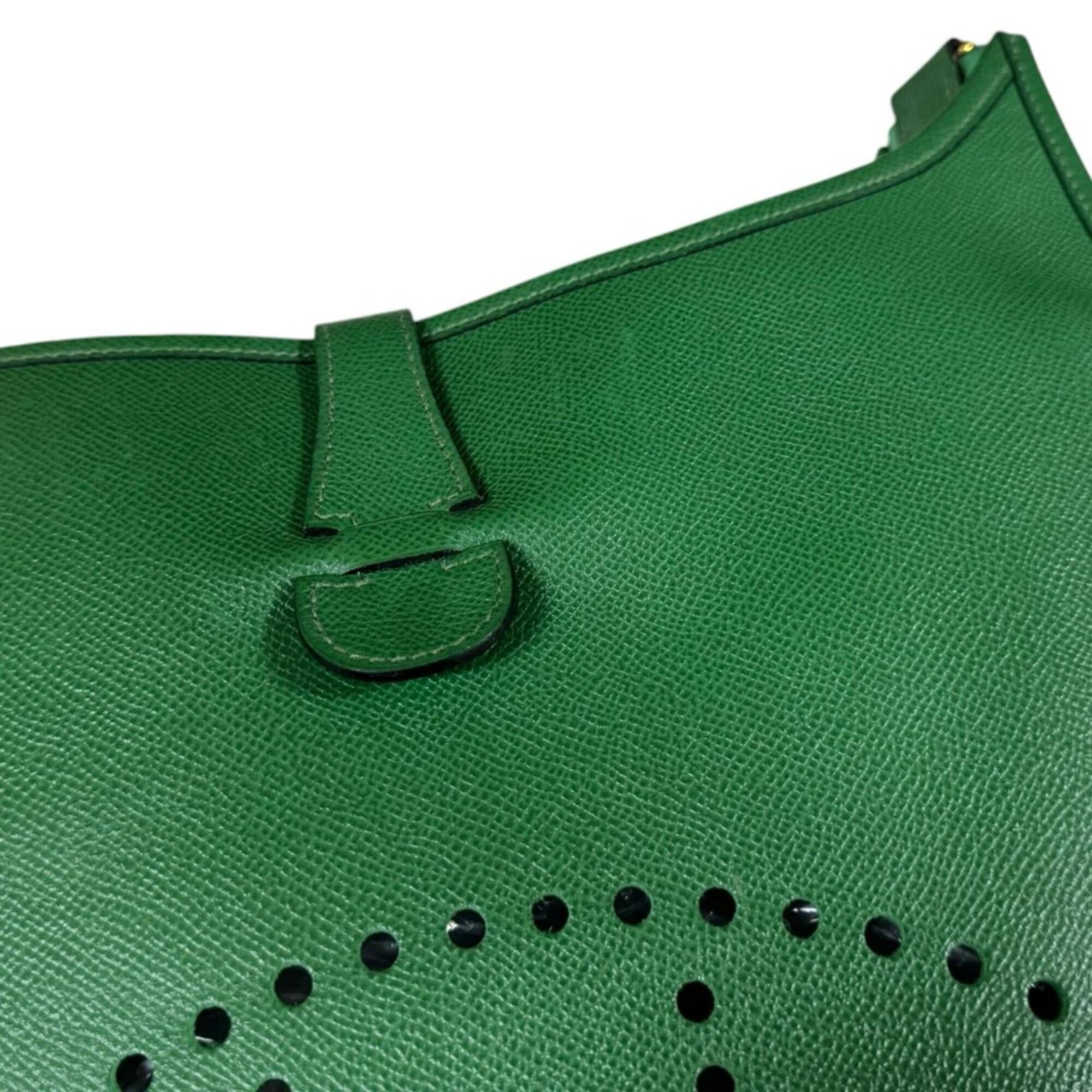Hermes Green Courchevel Leather Shoulder Bag (Pre-Owned)