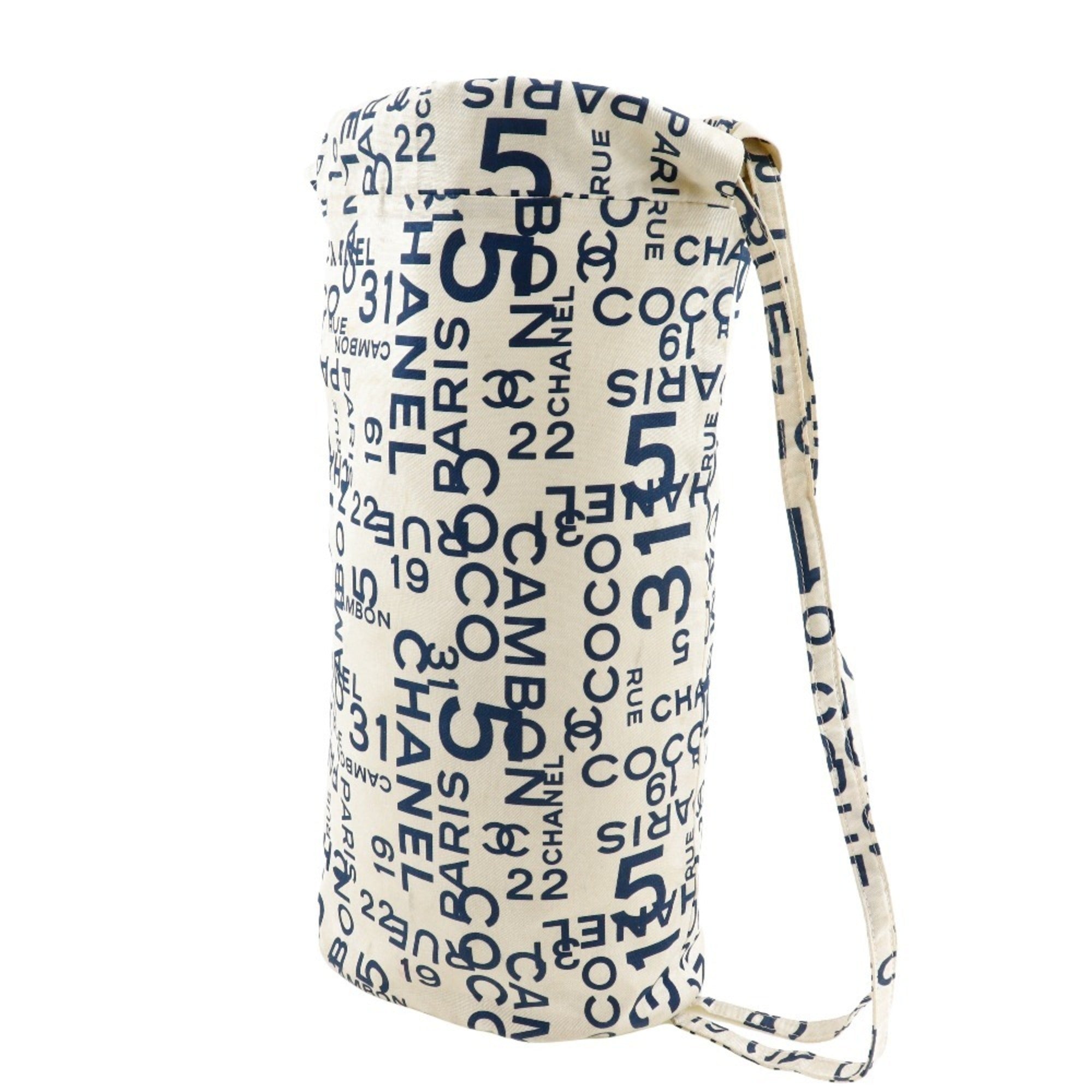 Chanel White Cotton Beach Bag Shoulder Bag (Pre-Owned)