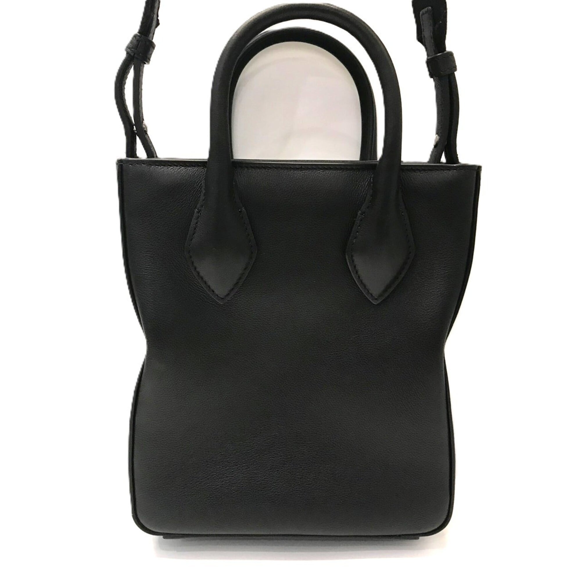 Salvatore Ferragamo Black Leather Jacquard Shoulder Bag (Pre-Owned)