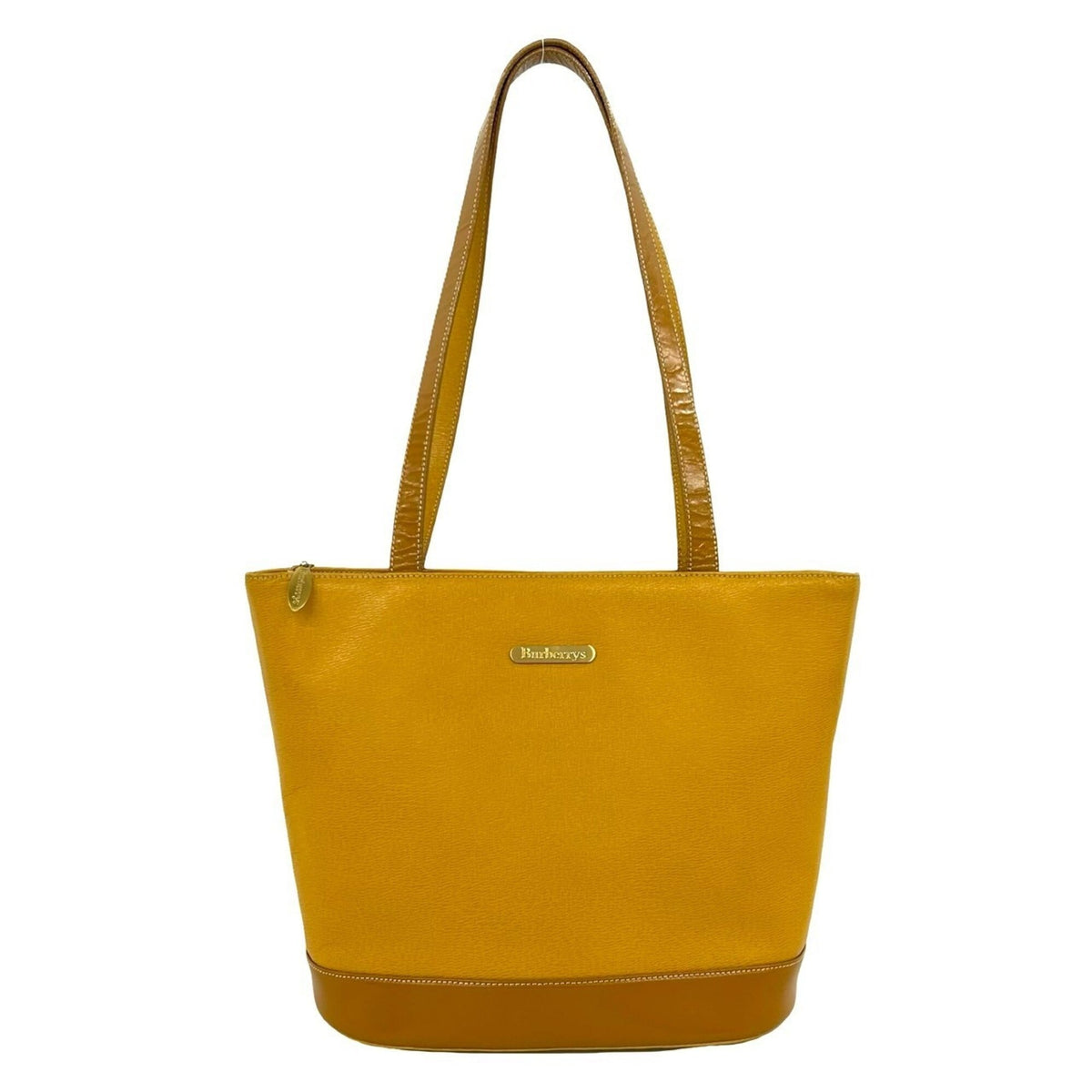 Burberry Yellow Leather Shoulder Bag Tote Bag (Pre-Owned)
