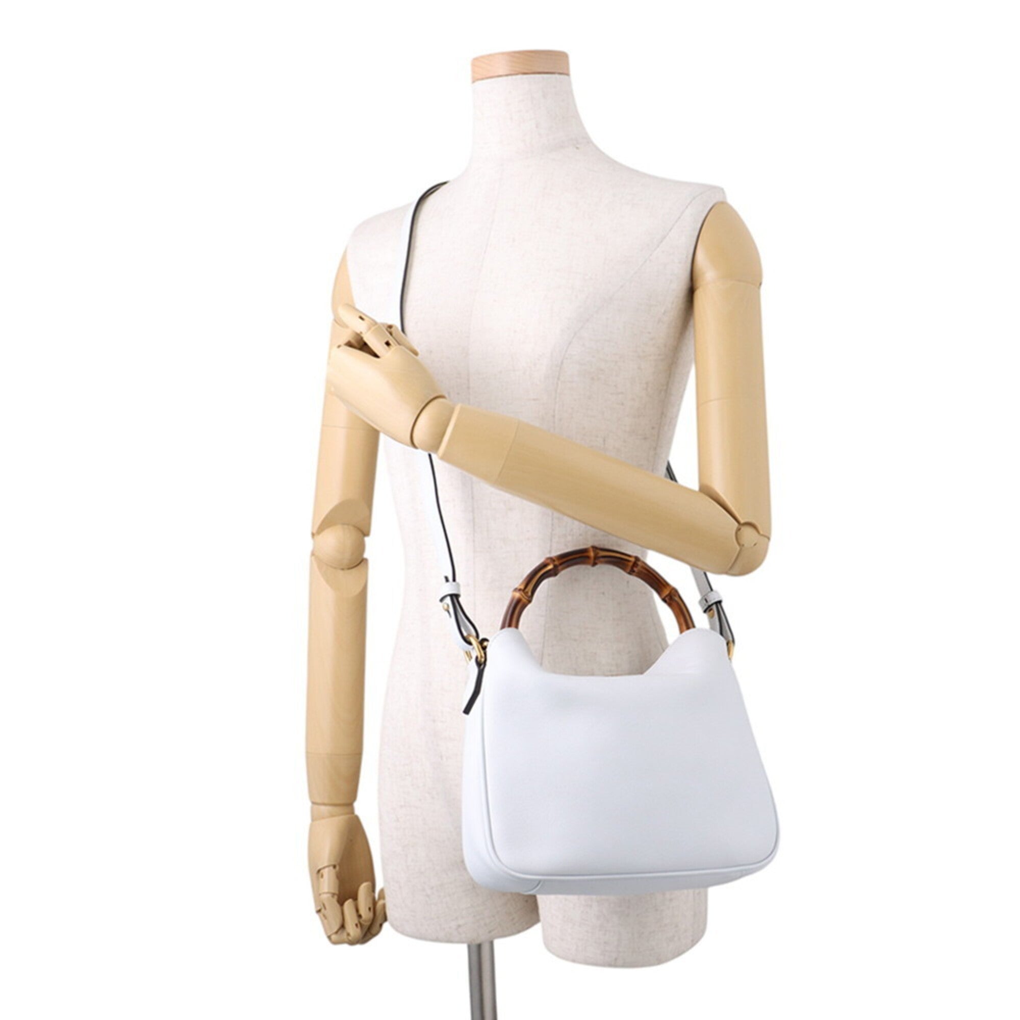 Gucci Light Blue Bamboo Leather Handbag (Pre-Owned)