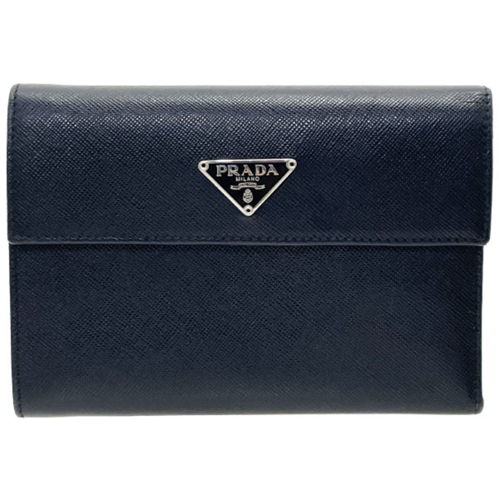 Prada Saffiano Black Nero Saffiano Wallet (Tri-Fold) (Pre-Owned)
