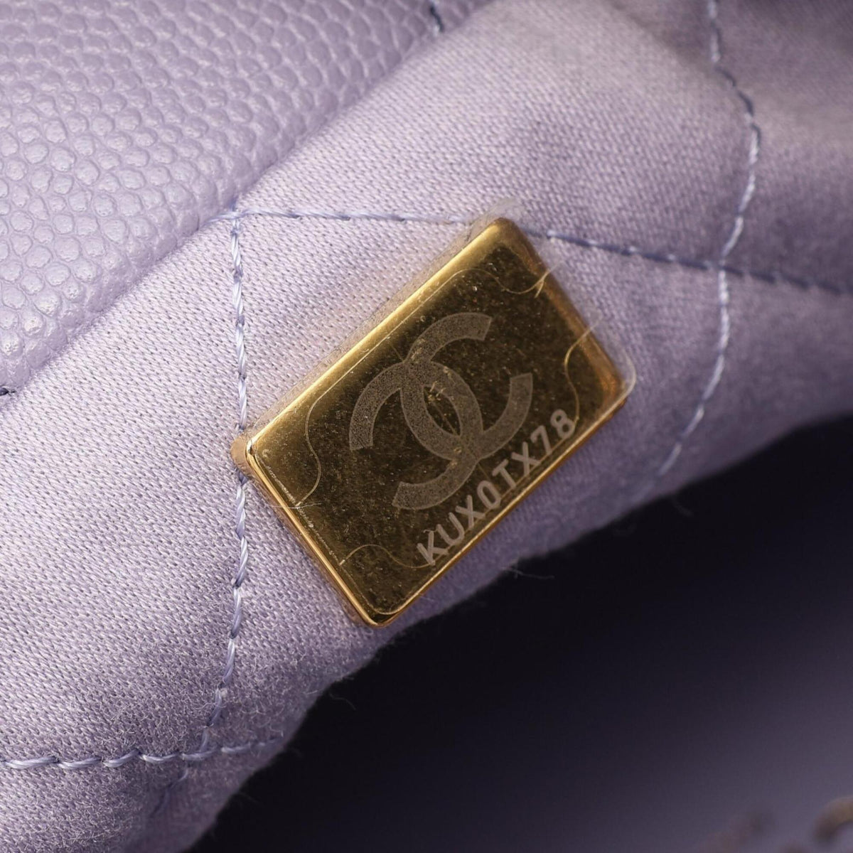 Chanel Purple Grained Calfskin Handbag Shoulder Bag (Pre-Owned)
