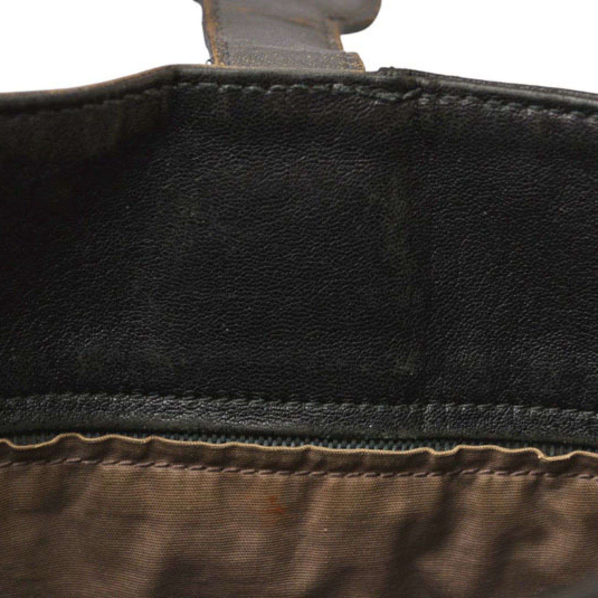 Bottega Veneta Black Gray Leather Messenger Bag Shoulder Bag (Pre-Owned)