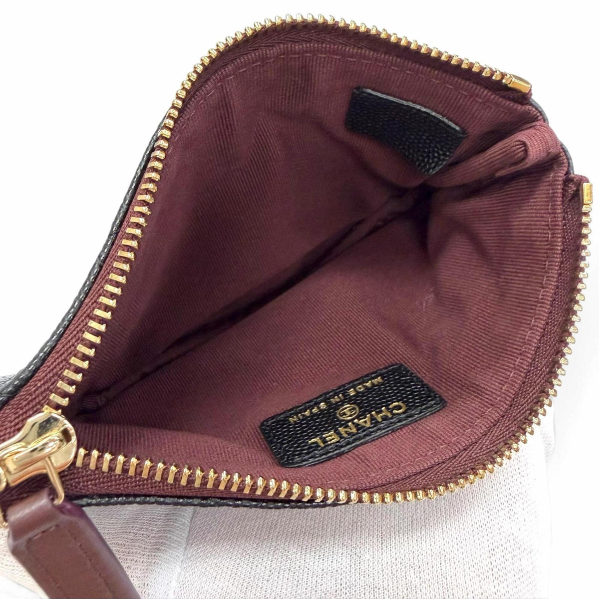 Chanel Black Grained Calfskin Pouch (Pre-Owned)