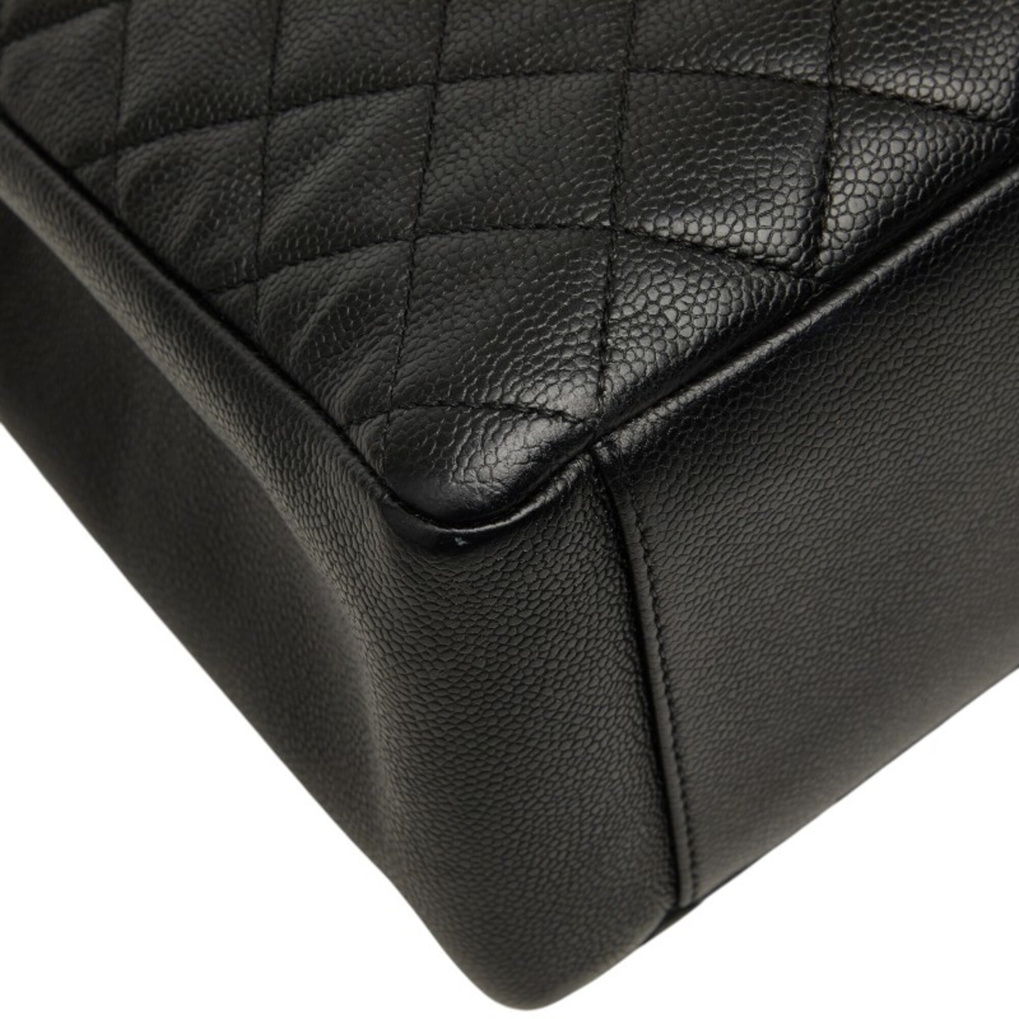 Chanel Black Grained Calfskin Shoulder Bag Tote Bag (Pre-Owned)