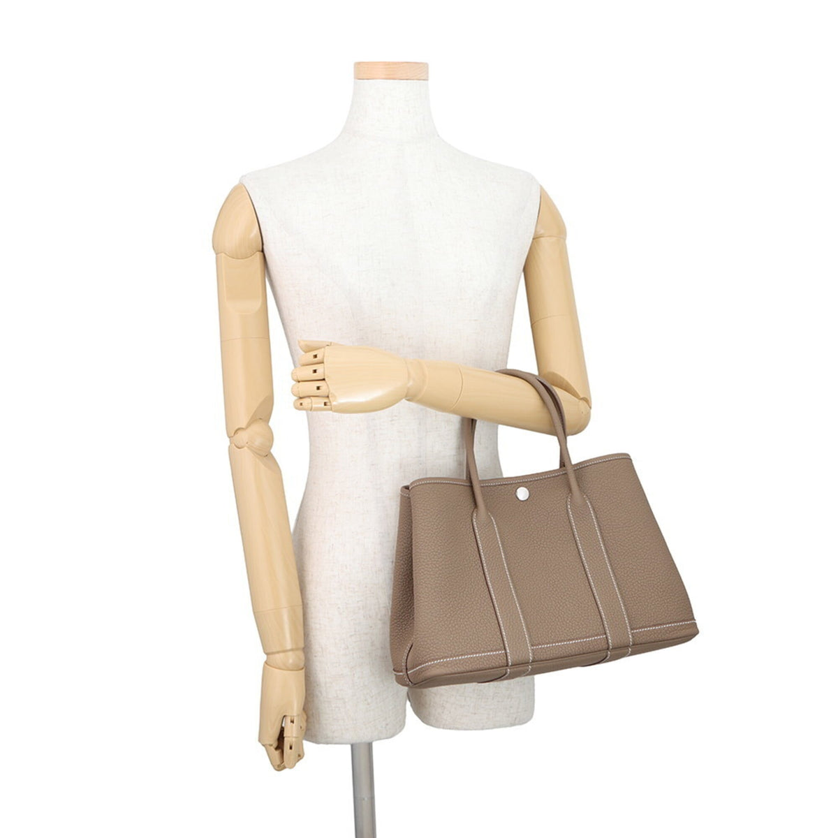 Hermes Etoupe Gray Negonda Leather Handbag Tote Bag (Pre-Owned)