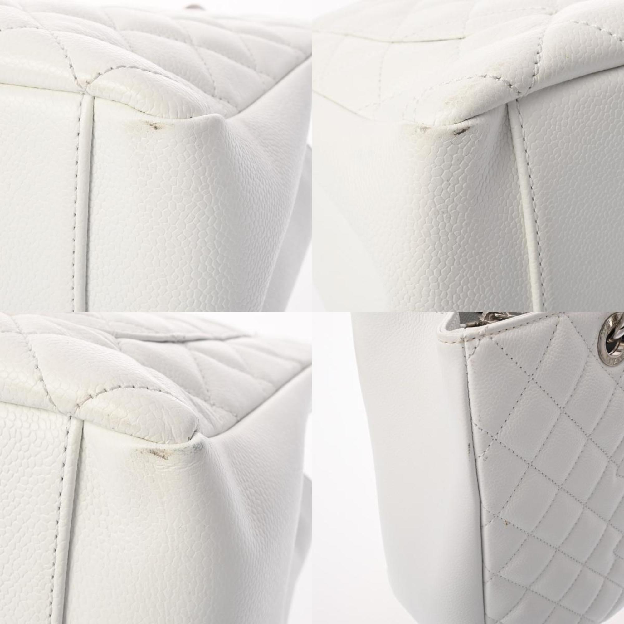 Chanel Black White Caviar Leather Tote Bag (Pre-Owned)