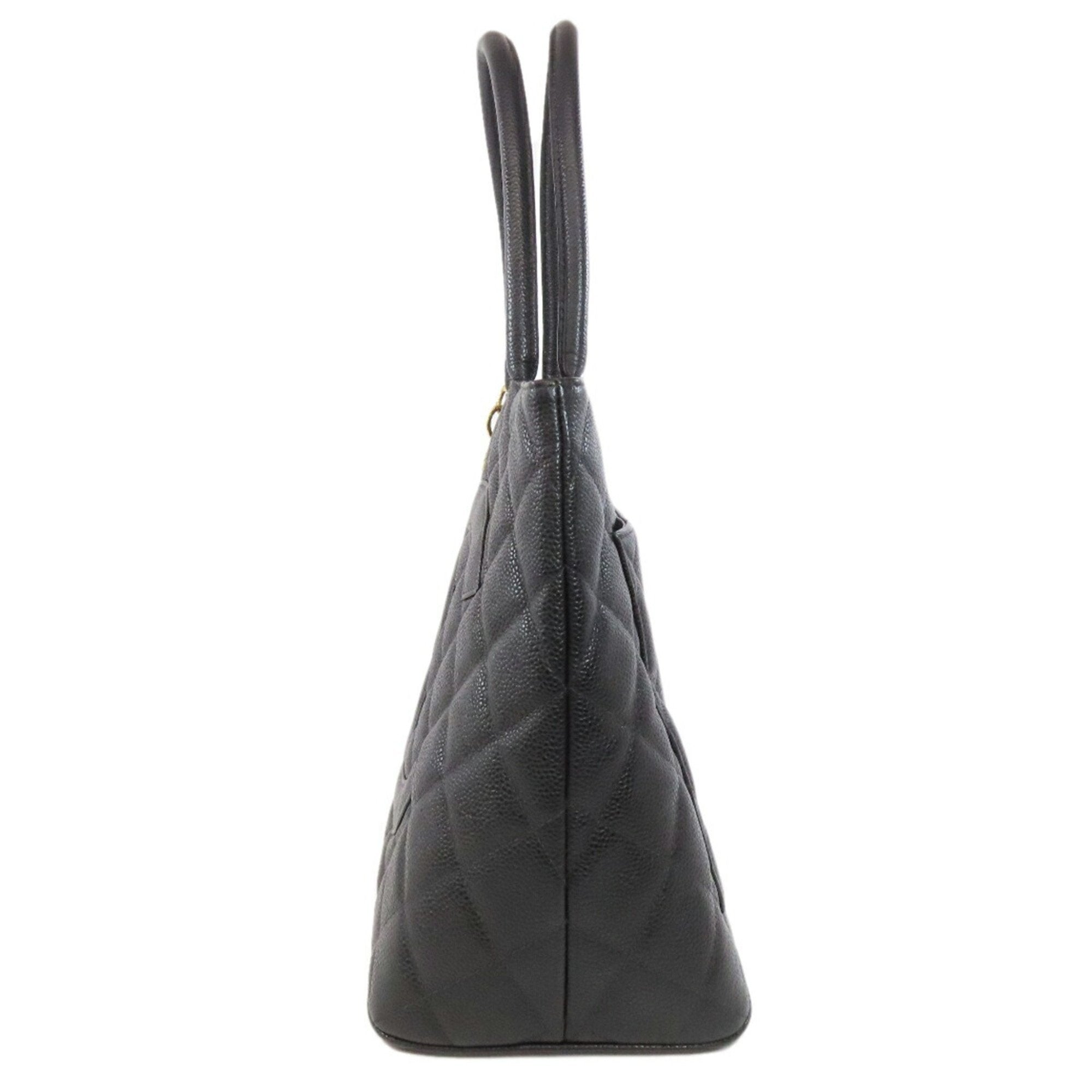 Chanel Black Caviar Leather Tote Bag (Pre-Owned)
