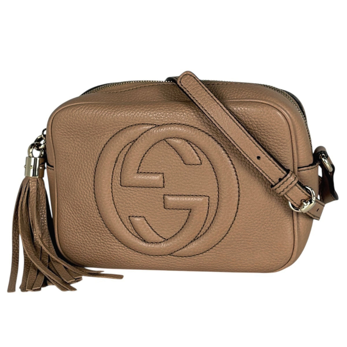Gucci Soho Beige Leather Shoulder Bag (Pre-Owned)