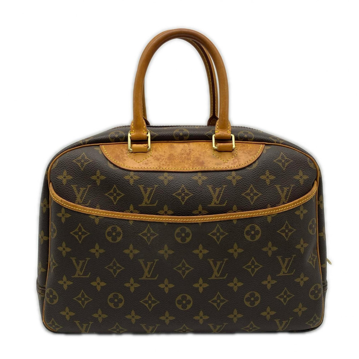 Louis Vuitton Monogram Black Coated Canvas Leather Handbag (Pre-Owned)