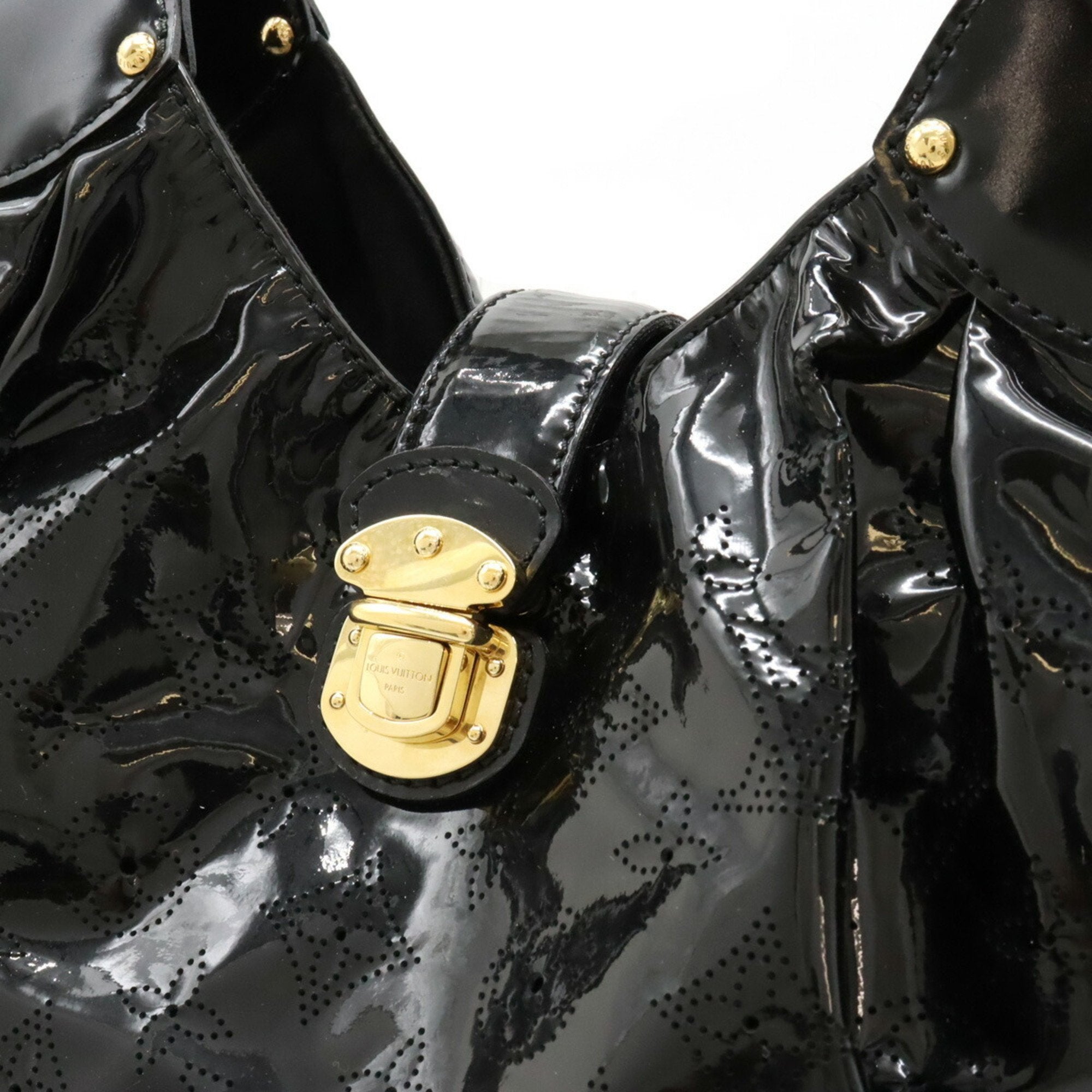 Louis Vuitton Noir Patent Leather Shoulder Bag Tote Bag (Pre-Owned)