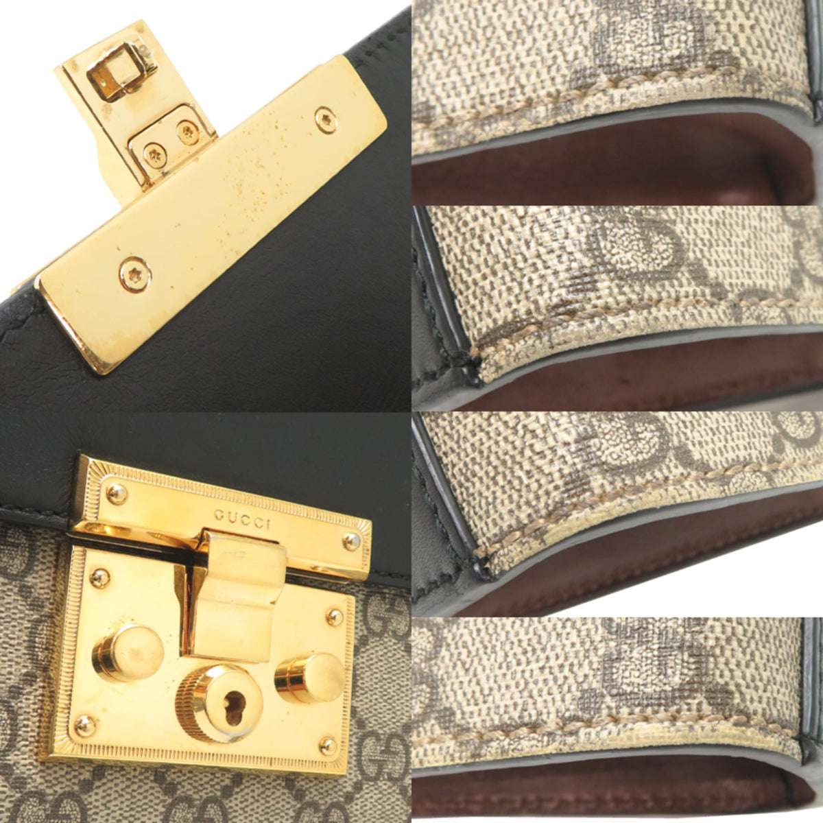 Gucci Beige Brown Pvc Leather Shoulder Bag (Pre-Owned)