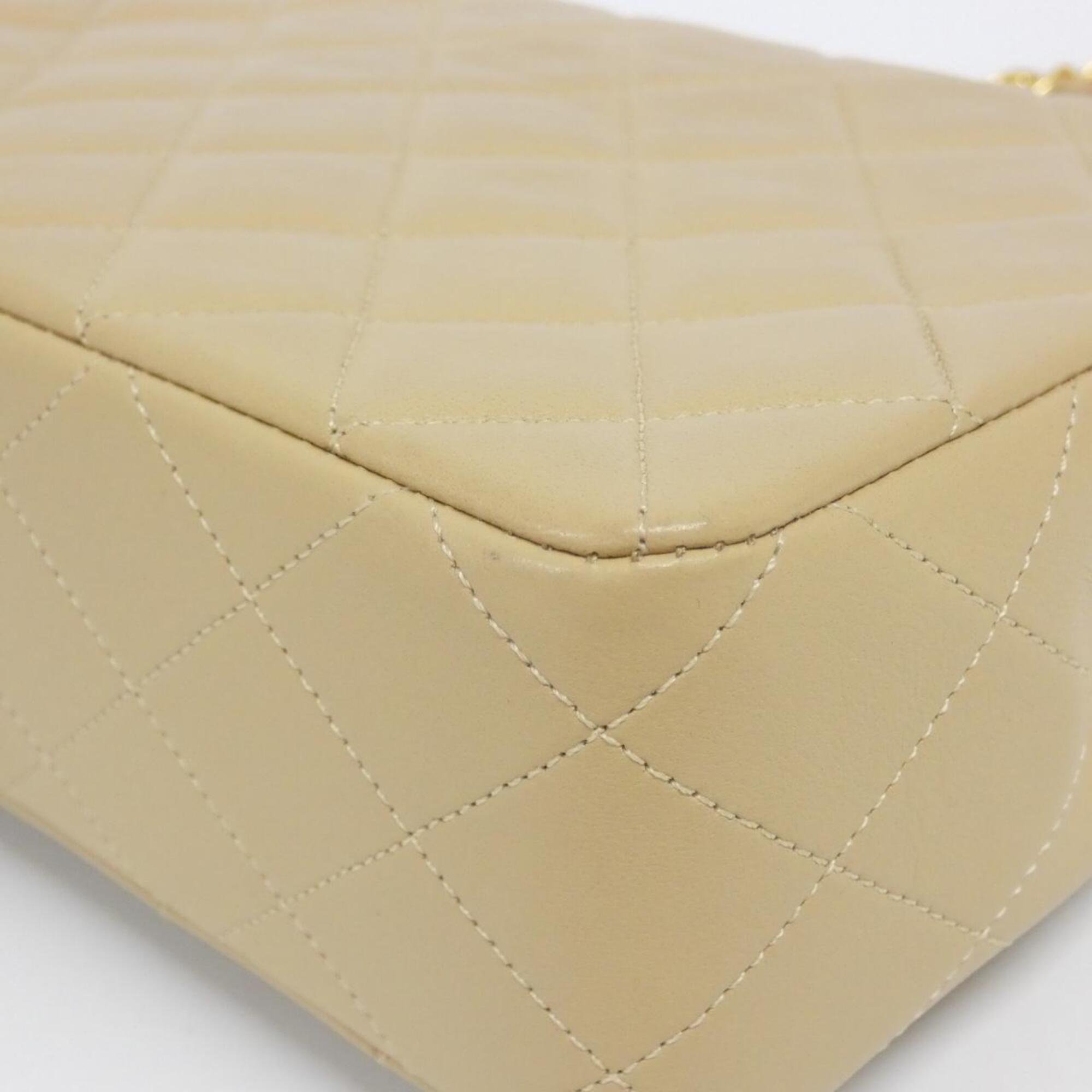 Chanel Dark Beige Leather Shoulder Bag (Pre-Owned)