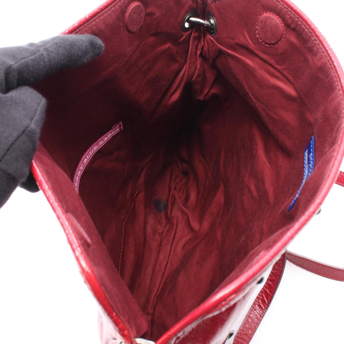 Burberry Red Color Patent Leather Handbag Shoulder Bag (Pre-Owned)