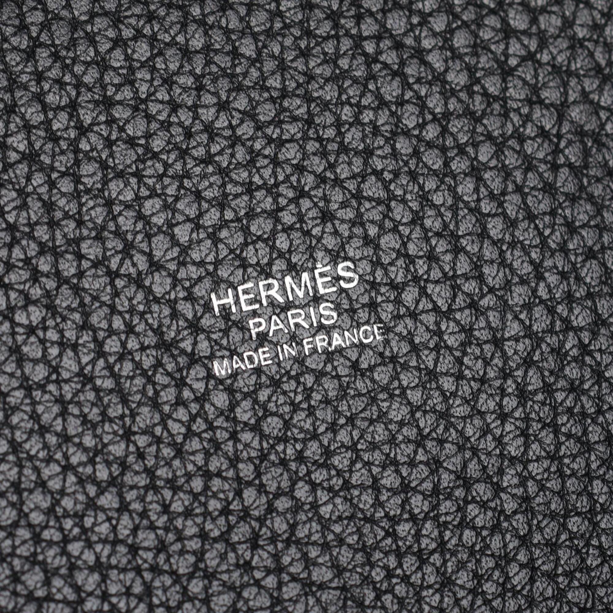 Hermes Black Taurillon Clemence Leather Handbag (Pre-Owned)