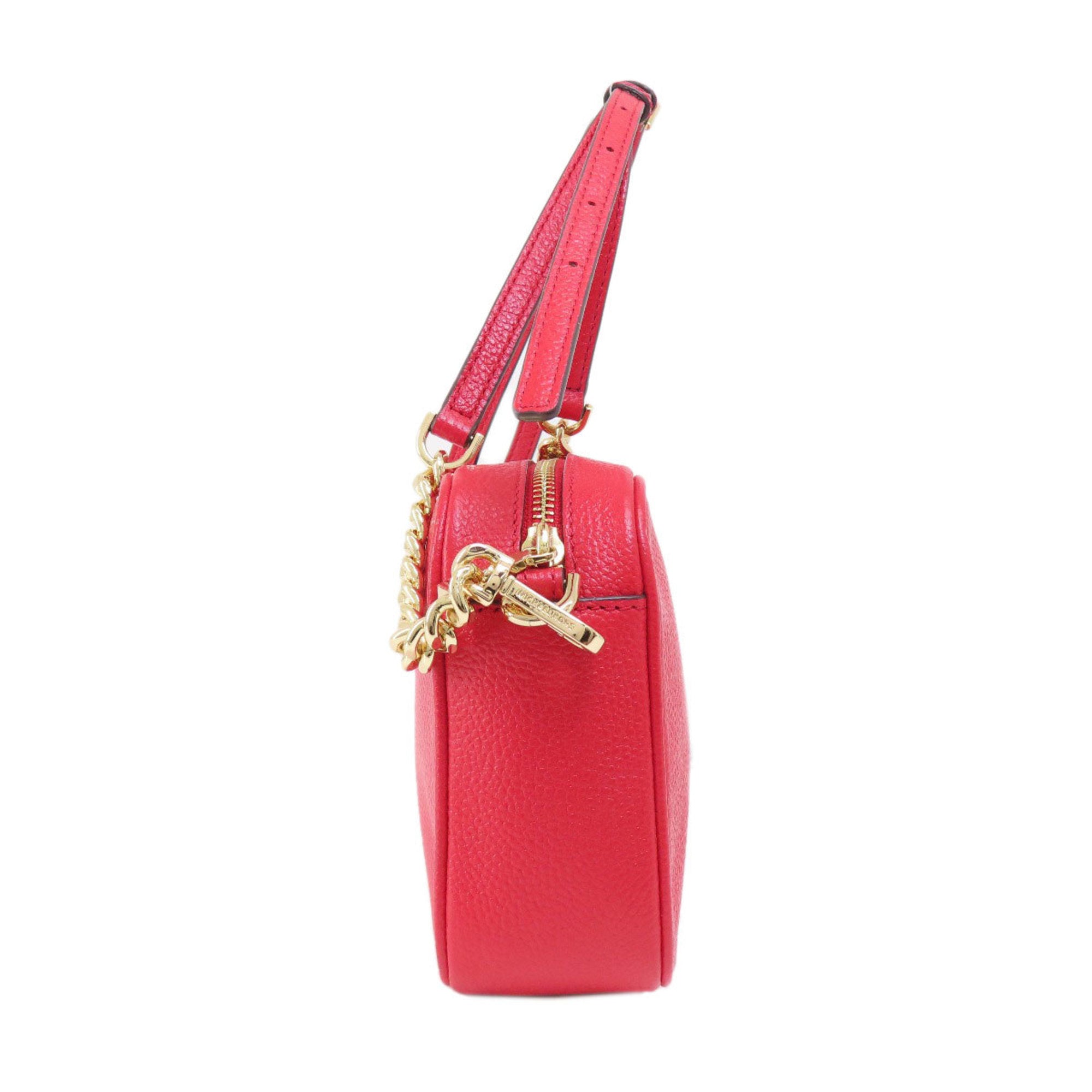 Michael Kors Red Color Leather Shoulder Bag (Pre-Owned)
