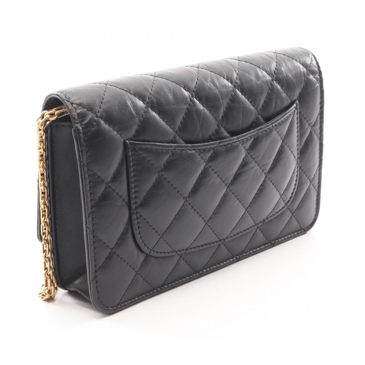 Chanel Black Leather Handbag Shoulder Bag (Pre-Owned)