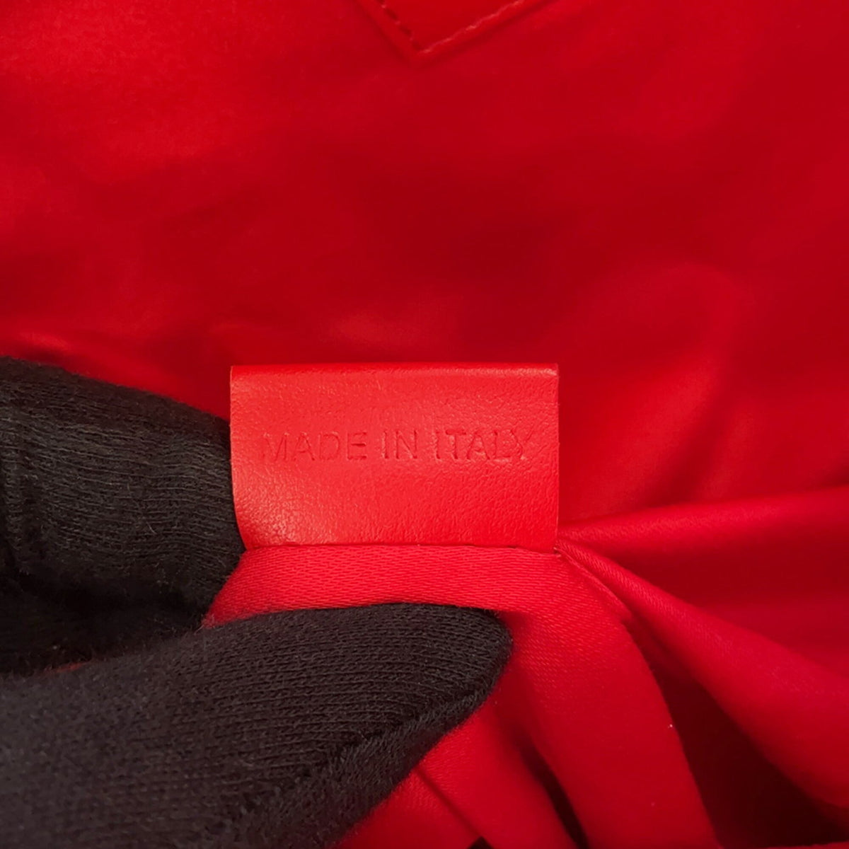 Christian Louboutin Red Color Canvas Leather Backpack (Pre-Owned)