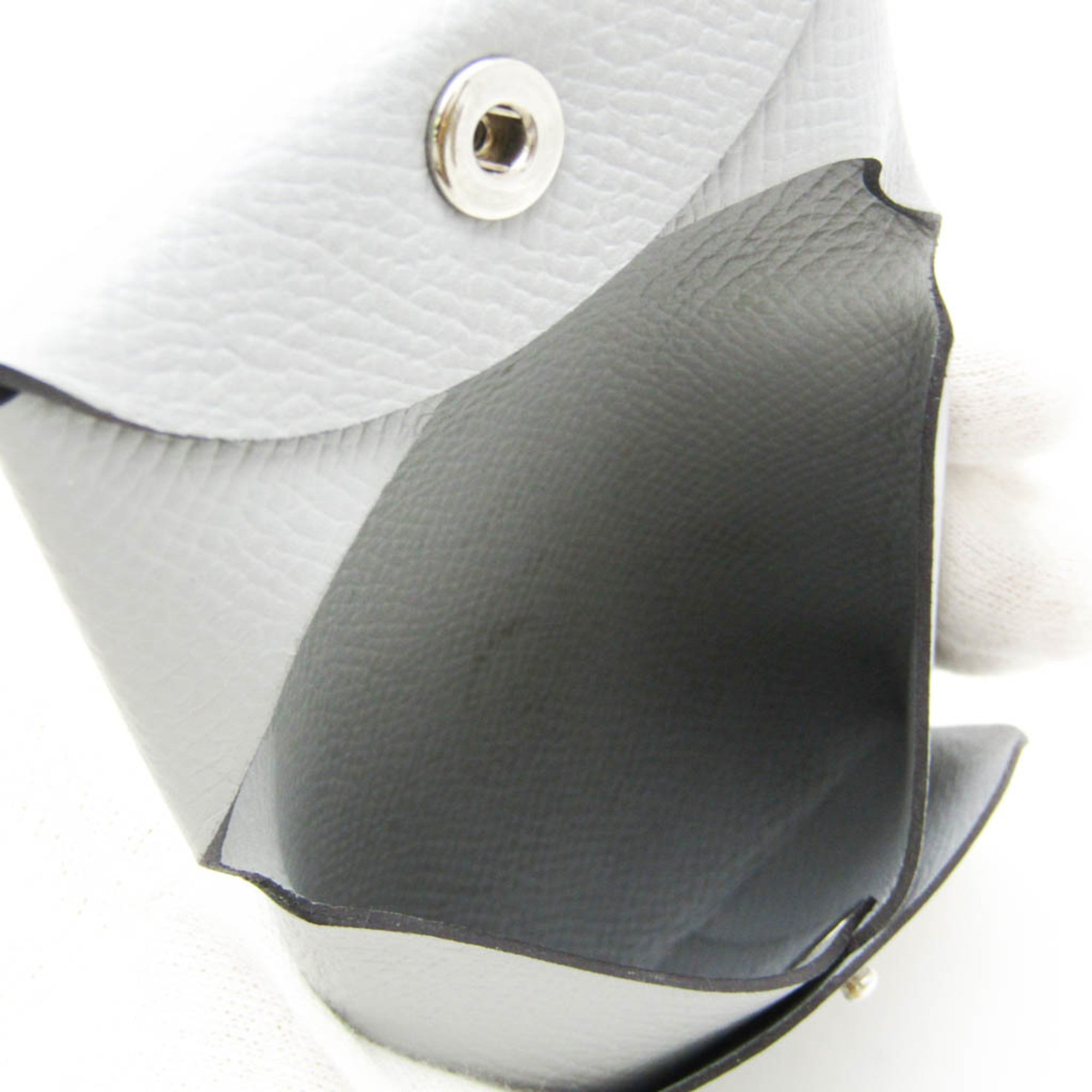 Hermes Bastia Gray Epsom Leather Coin Purse/Coin Case (Pre-Owned)