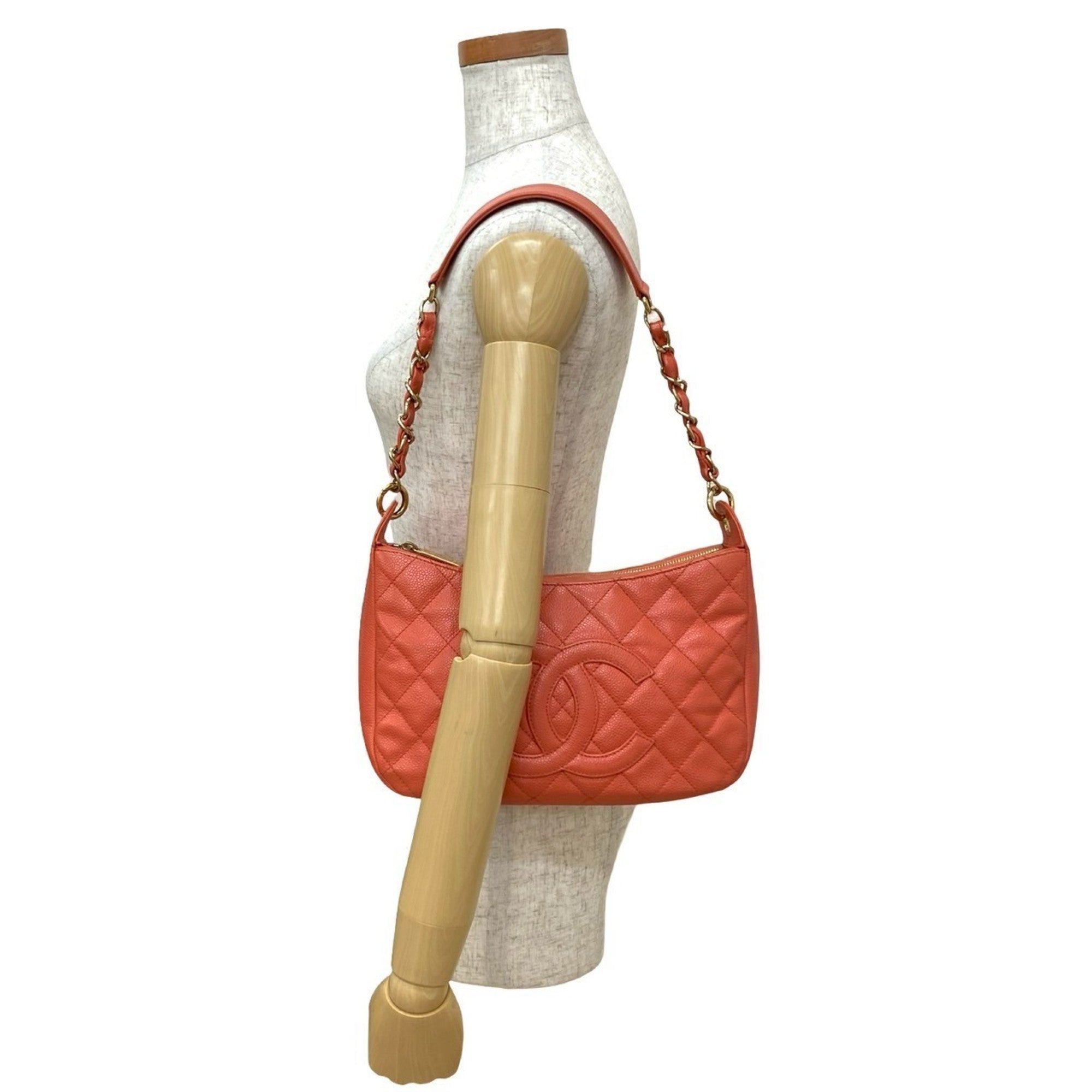 Chanel Pink Grained Calfskin Handbag Shoulder Bag (Pre-Owned)