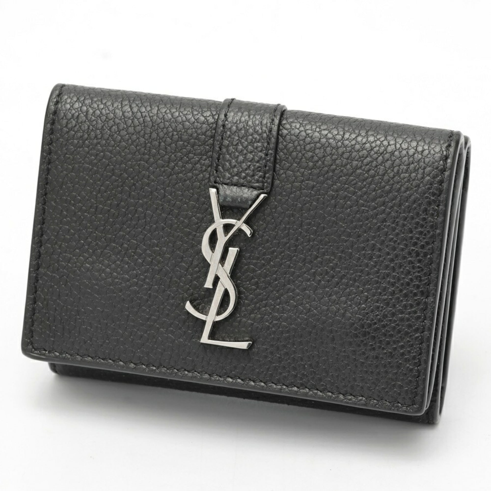 Saint Laurent Black Leather Wallet (Tri-Fold) (Pre-Owned)
