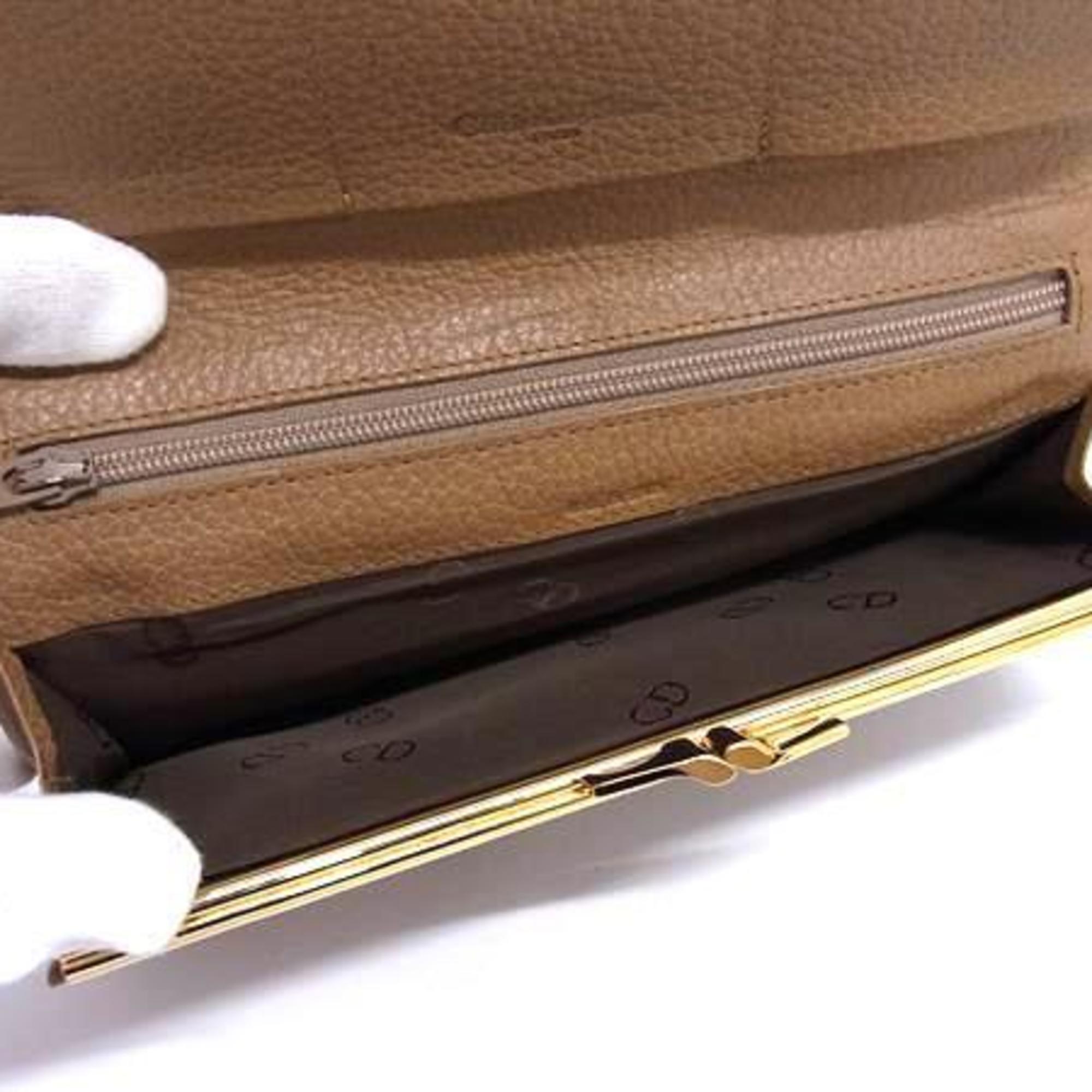 Christian Dior Beige Beige Brown Brown Pvc Leather Coin Purse/Coin Case (Pre-Owned)
