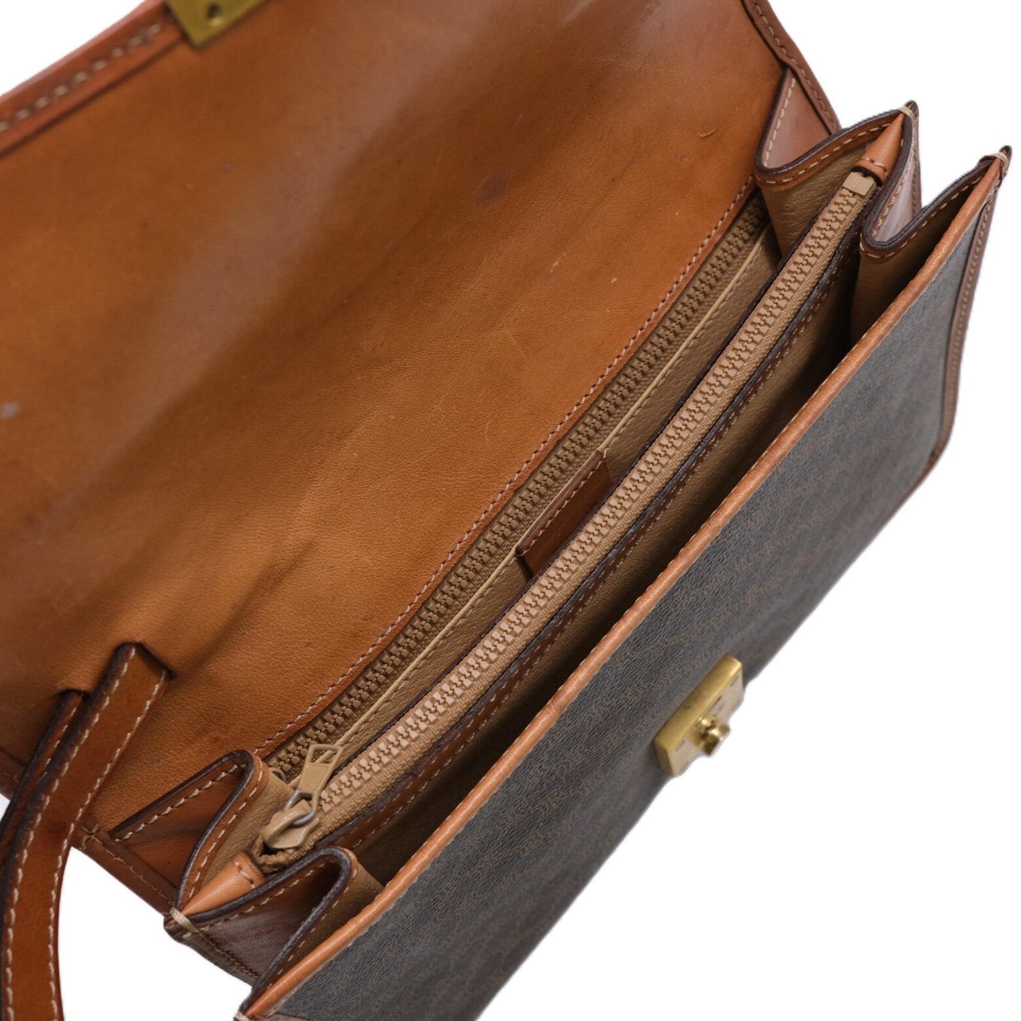 Celine Brown Pvc Leather Clutch Bag (Pre-Owned)