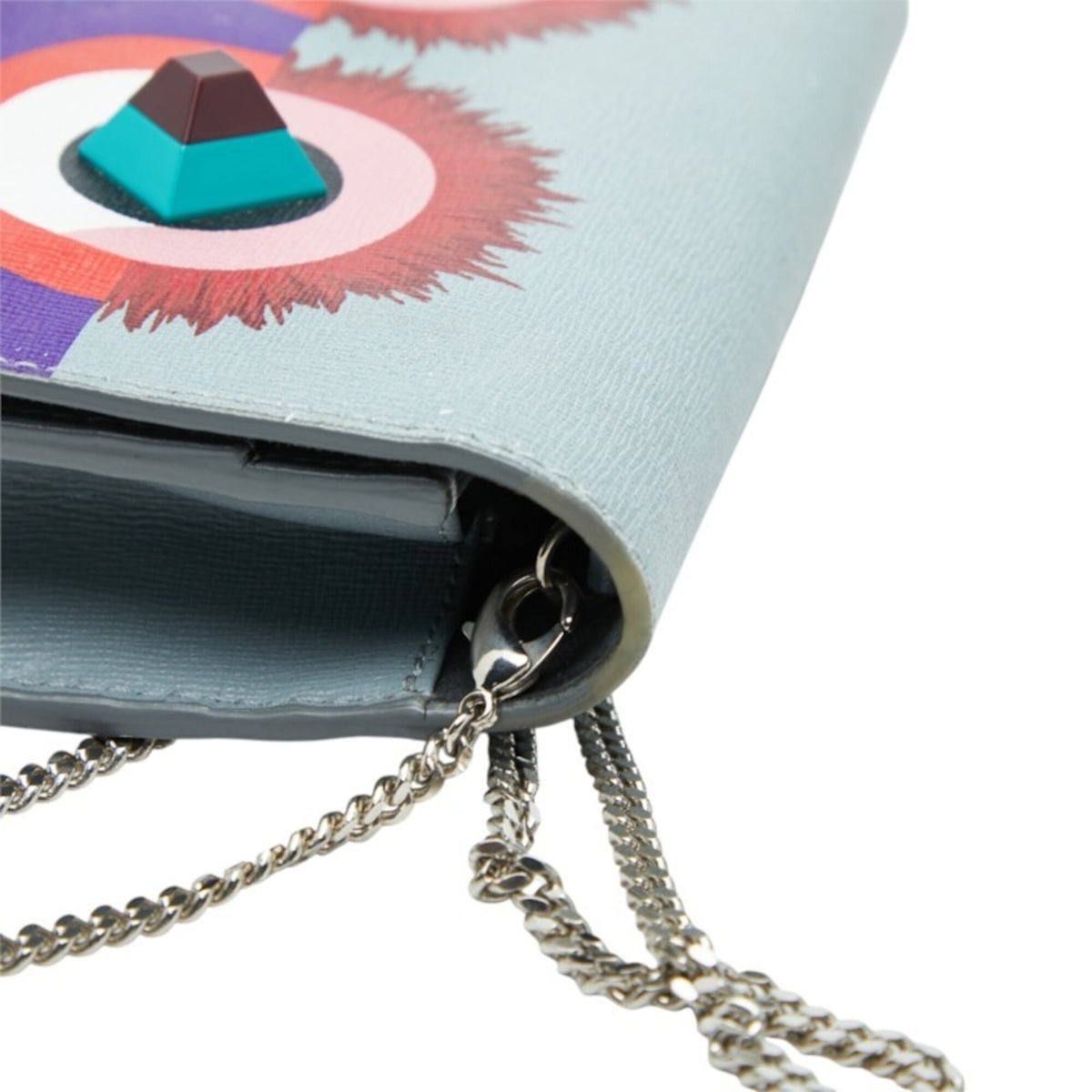 Fendi Gray Multi-Color Leather Shoulder Bag (Pre-Owned)