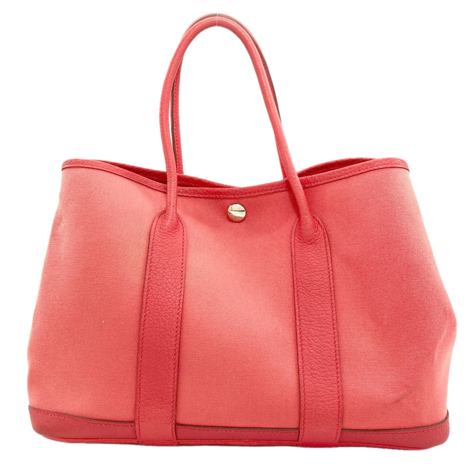 Hermes Pink Toile Officier Handbag (Pre-Owned)
