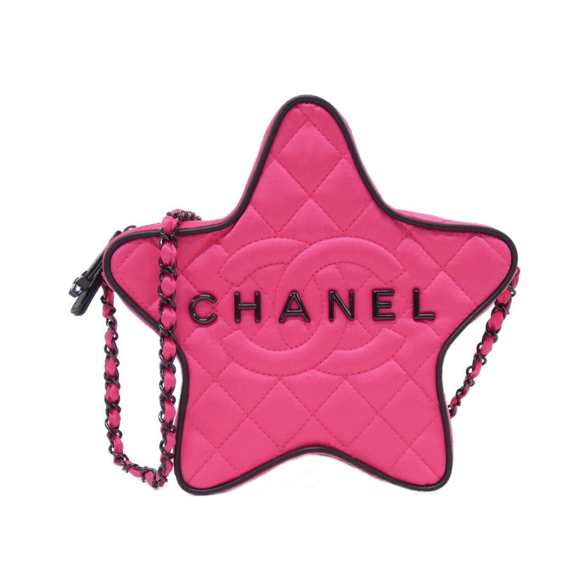 Chanel Black Satin Shoulder Bag (Pre-Owned)