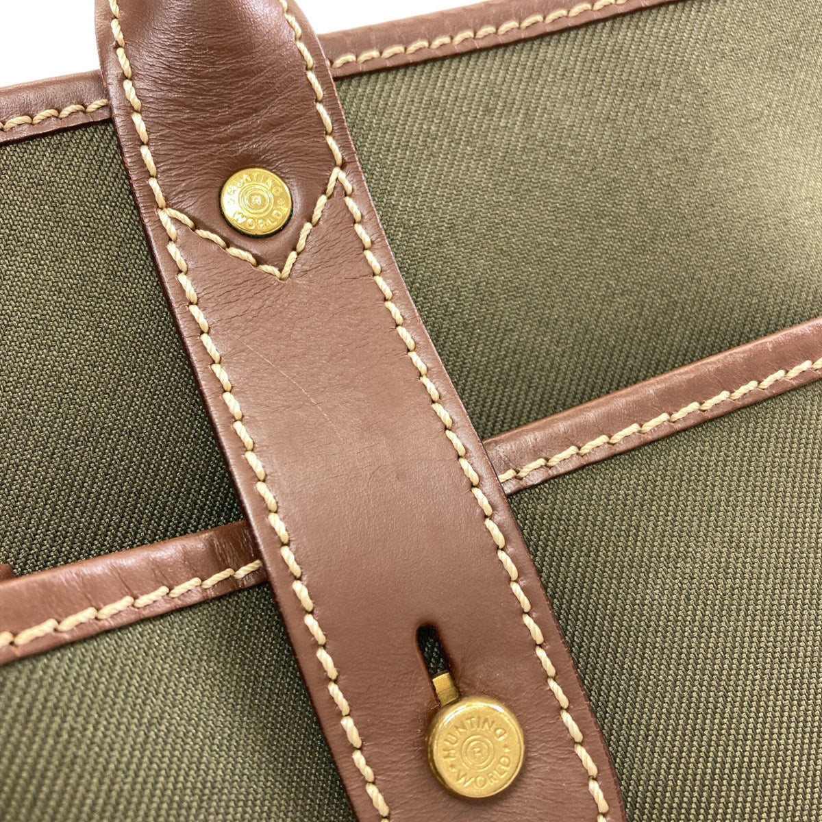 Hunting World Brown Khaki Canvas Tote Bag (Pre-Owned)