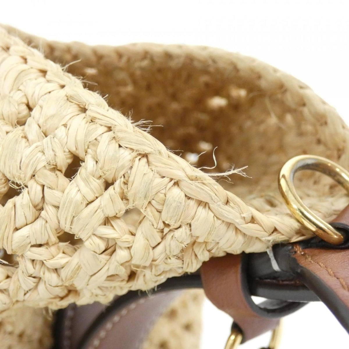 Louis Vuitton Beige Brown Raffia Handbag (Pre-Owned)